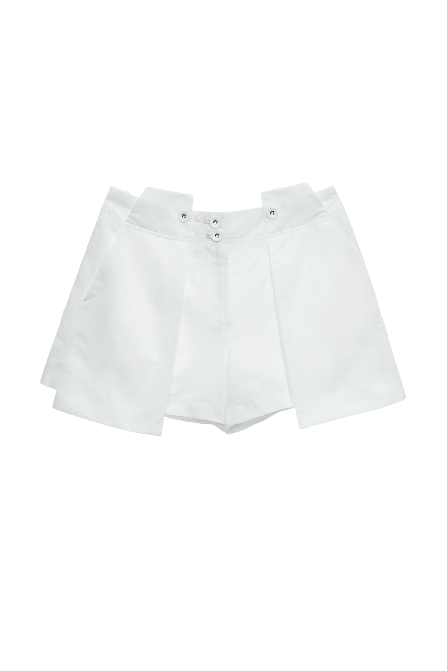 Front Panel Patchwork White ShortsFront Panel Patchwork White Shorts
