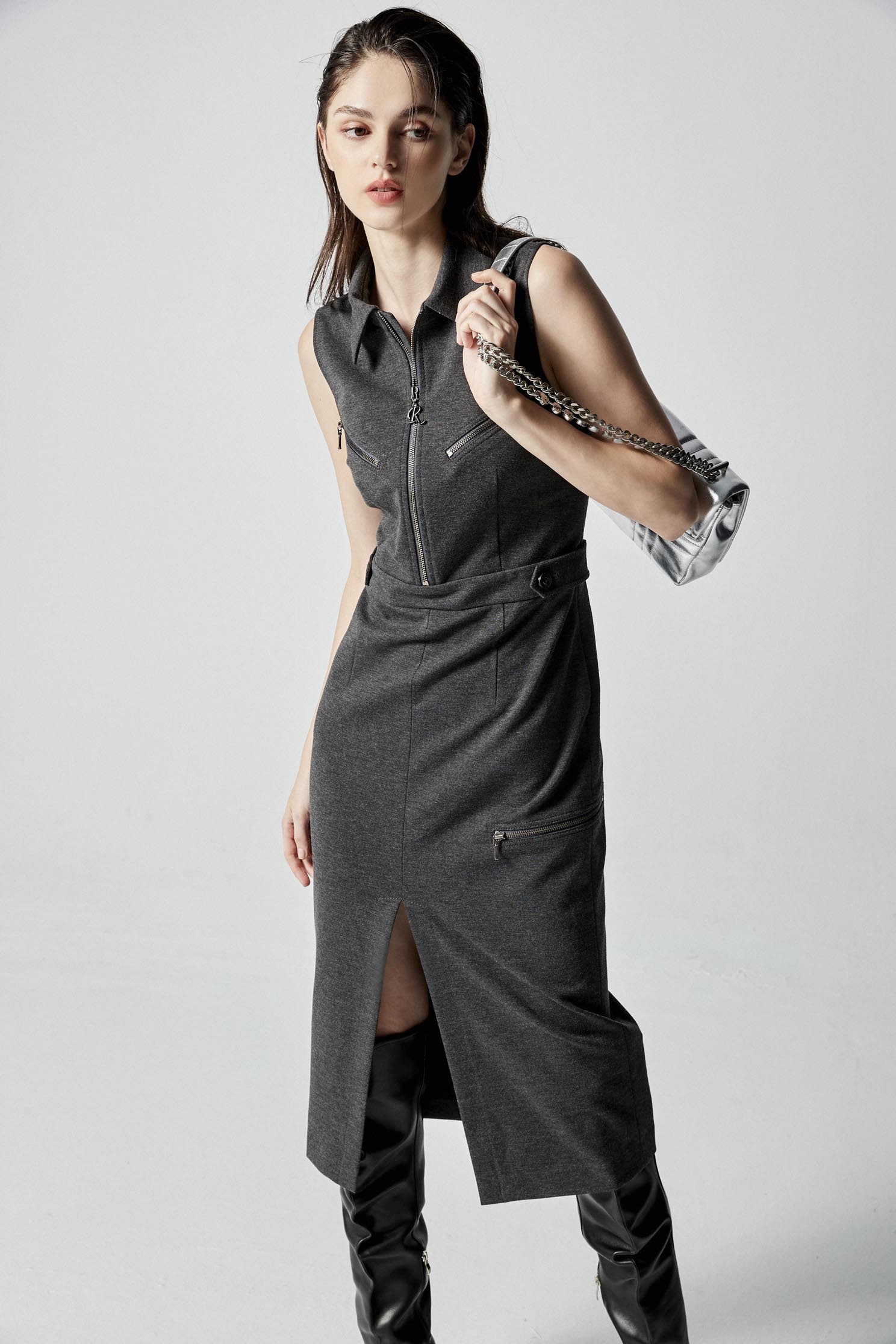 Sleeveless Front Zip DressSleeveless Front Zip Dress,Dresses,Season (AW) Look,Maxi dresses