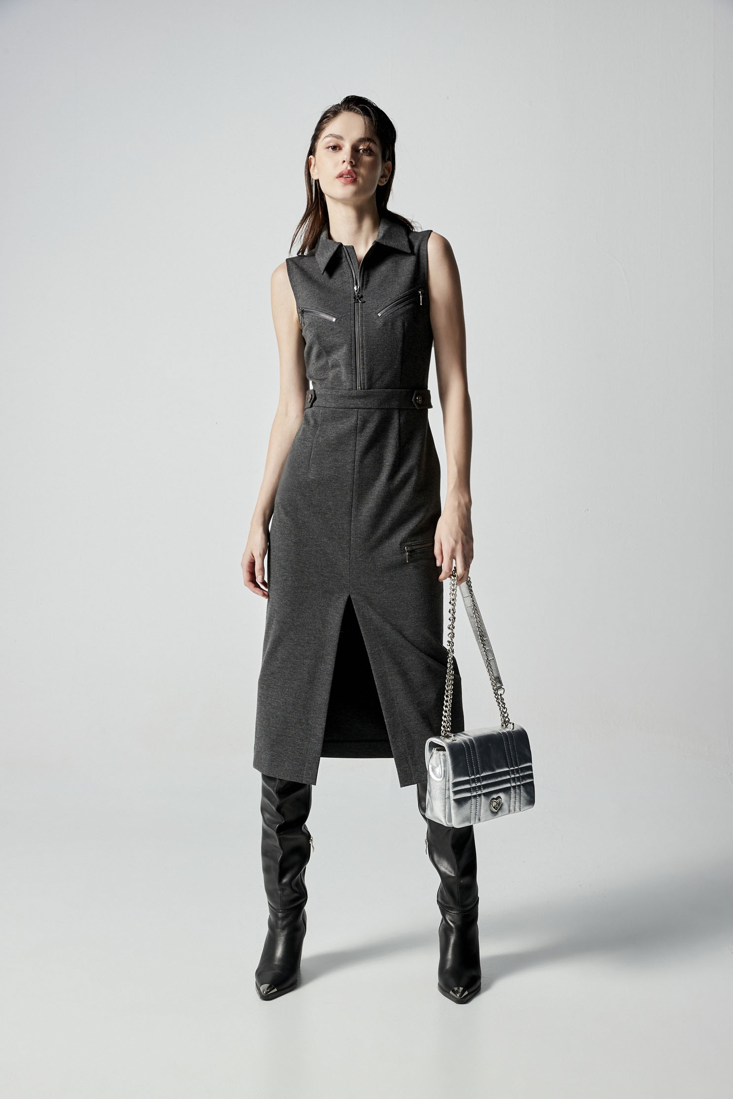 Sleeveless Front Zip DressSleeveless Front Zip Dress,Dresses,Season (AW) Look,Maxi dresses