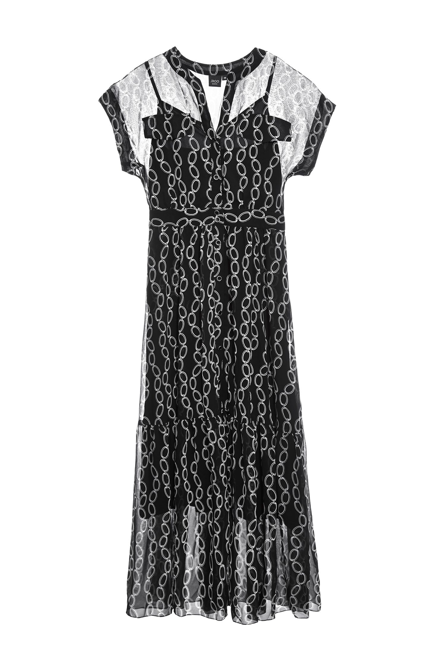 Printed Chain Graphic Chiffon DressPrinted Chain Graphic Chiffon Dress,Dresses,Season (SS) Look,Maxi dresses,Chiffon