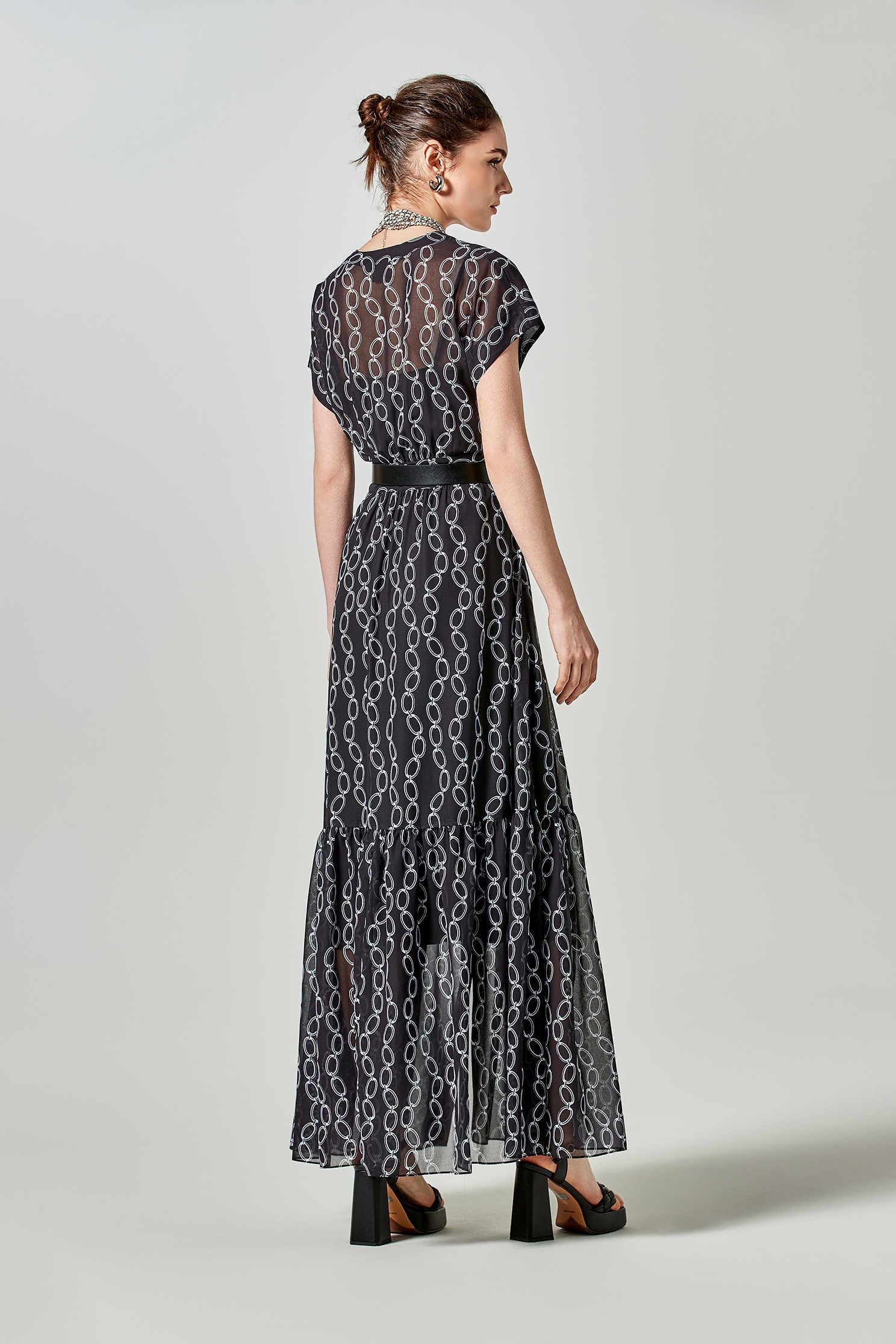 Printed Chain Graphic Chiffon DressPrinted Chain Graphic Chiffon Dress,Dresses,Season (SS) Look,Maxi dresses,Chiffon