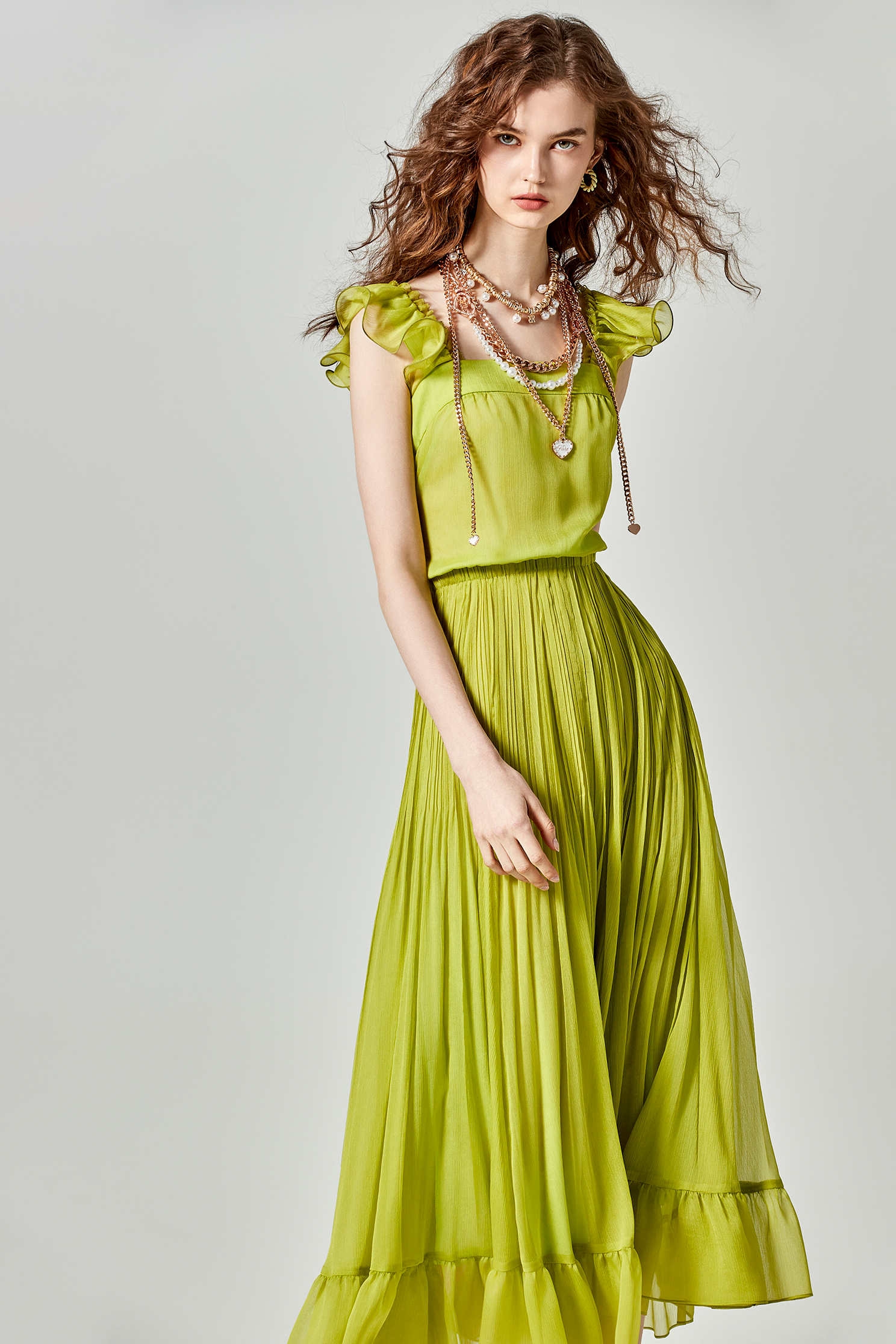 Ruffle Strap Chiffon Maxi DressRuffle Strap Chiffon Maxi Dress,bestselling,Chiffon dresses,Season (SS) Look,Chiffon,Chiffon dresses