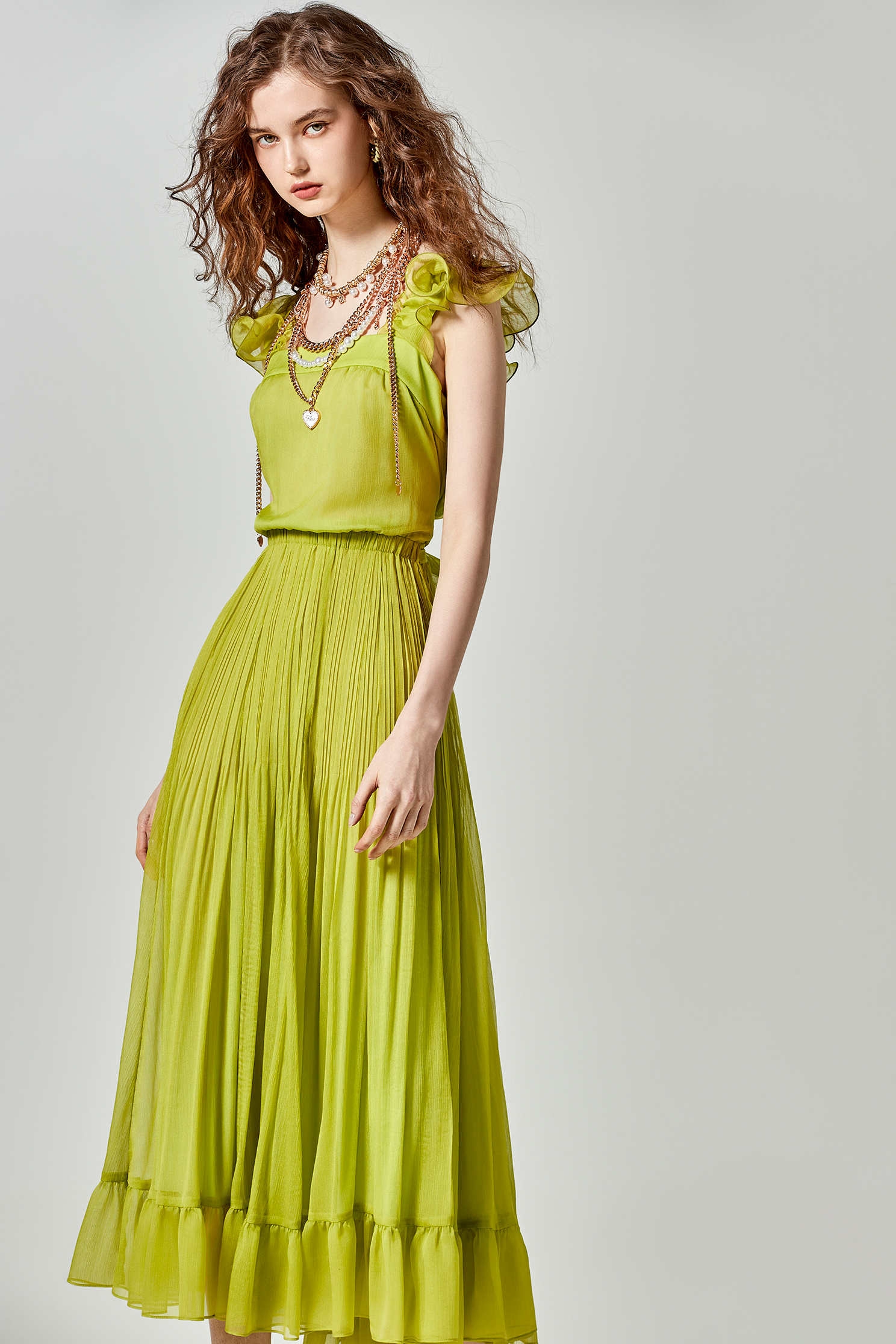 Ruffle Strap Chiffon Maxi DressRuffle Strap Chiffon Maxi Dress,bestselling,Chiffon dresses,Season (SS) Look,Chiffon,Chiffon dresses