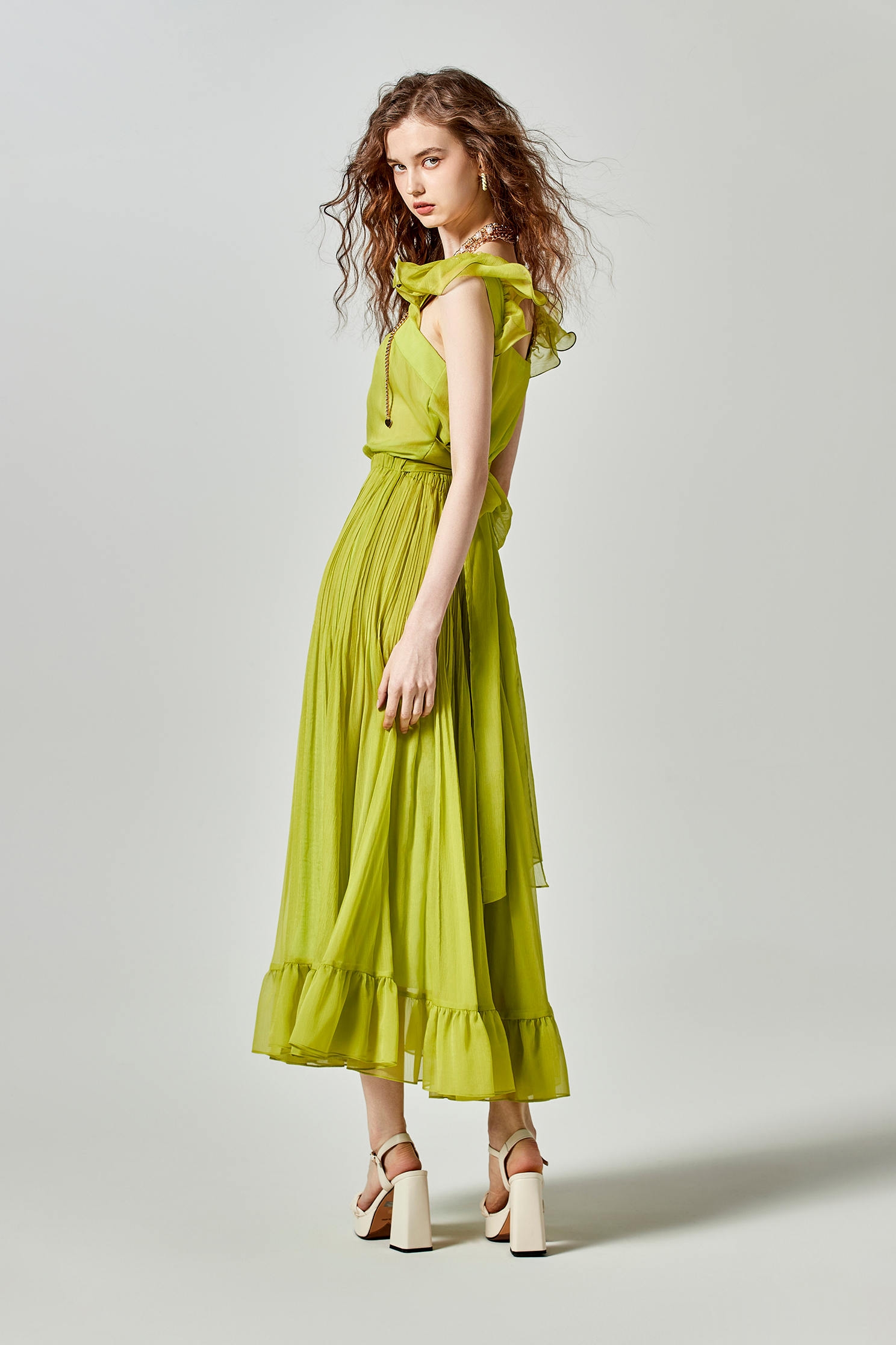 Ruffle Strap Chiffon Maxi DressRuffle Strap Chiffon Maxi Dress,bestselling,Chiffon dresses,Season (SS) Look,Chiffon,Chiffon dresses