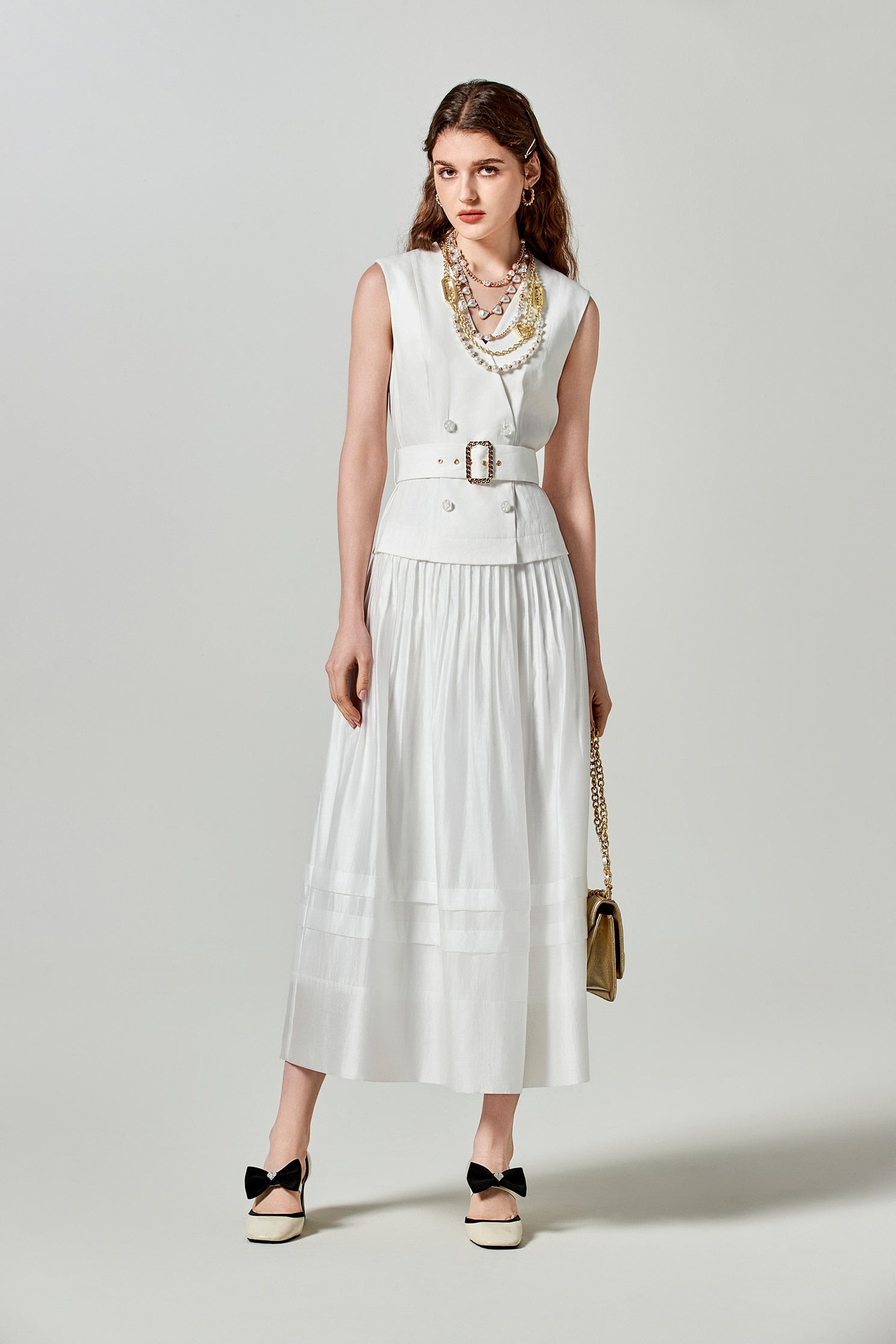 White Linen Vest DressWhite Linen Vest Dress,Dresses,Season (SS) Look,Belts,Maxi dresses