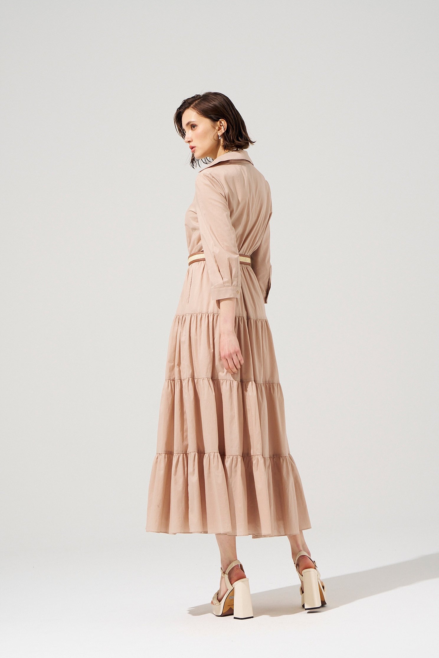 Button Front Basic Shirt DressButton Front Basic Shirt Dress,Dresses,Season (SS) Look,Layered skirts,Blouses