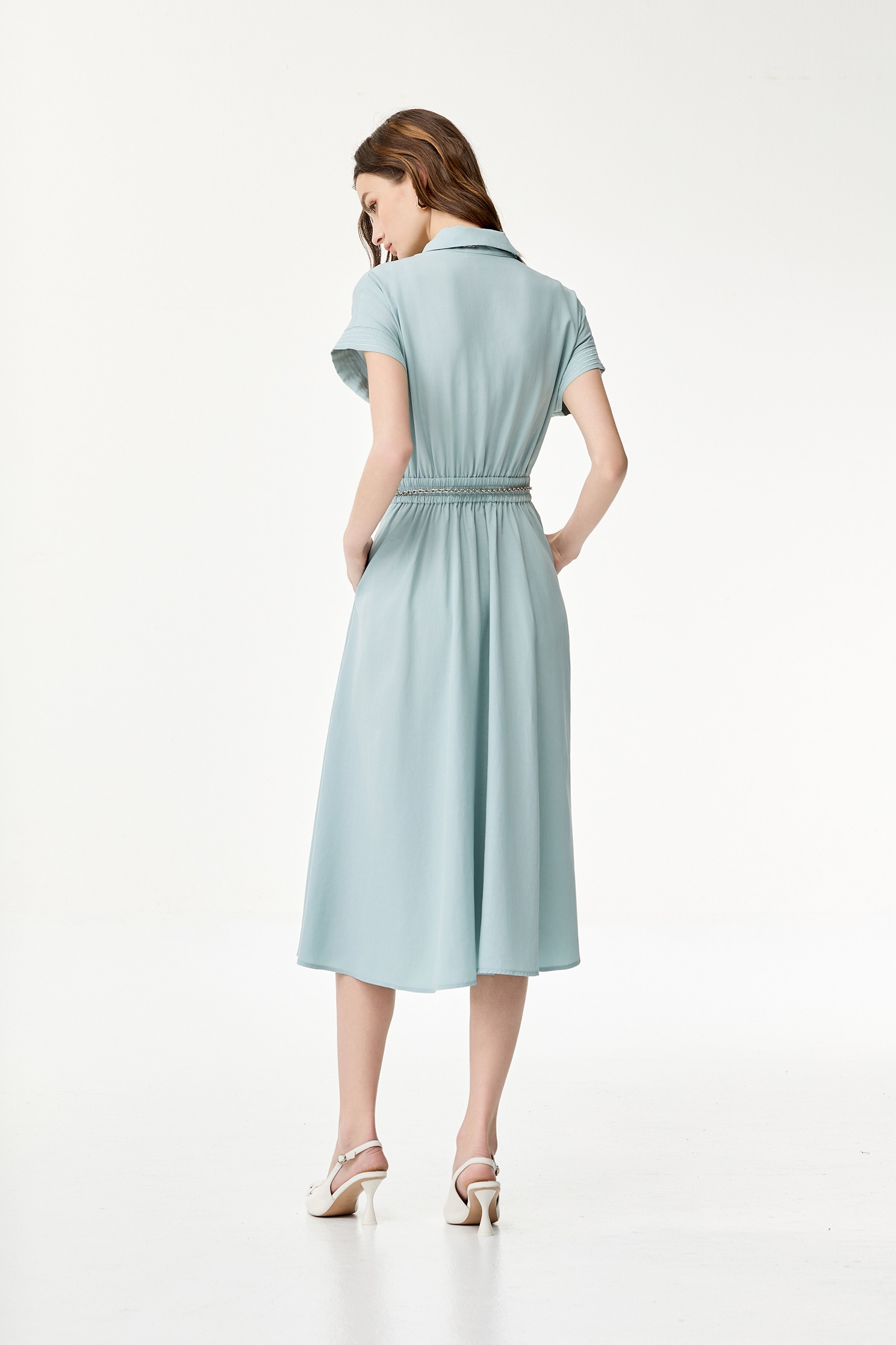 Short Sleeve Midi Shirt DressShort Sleeve Midi Shirt Dress,Dresses,Casual dresses,Season (SS) Look,Blouses,upperclass