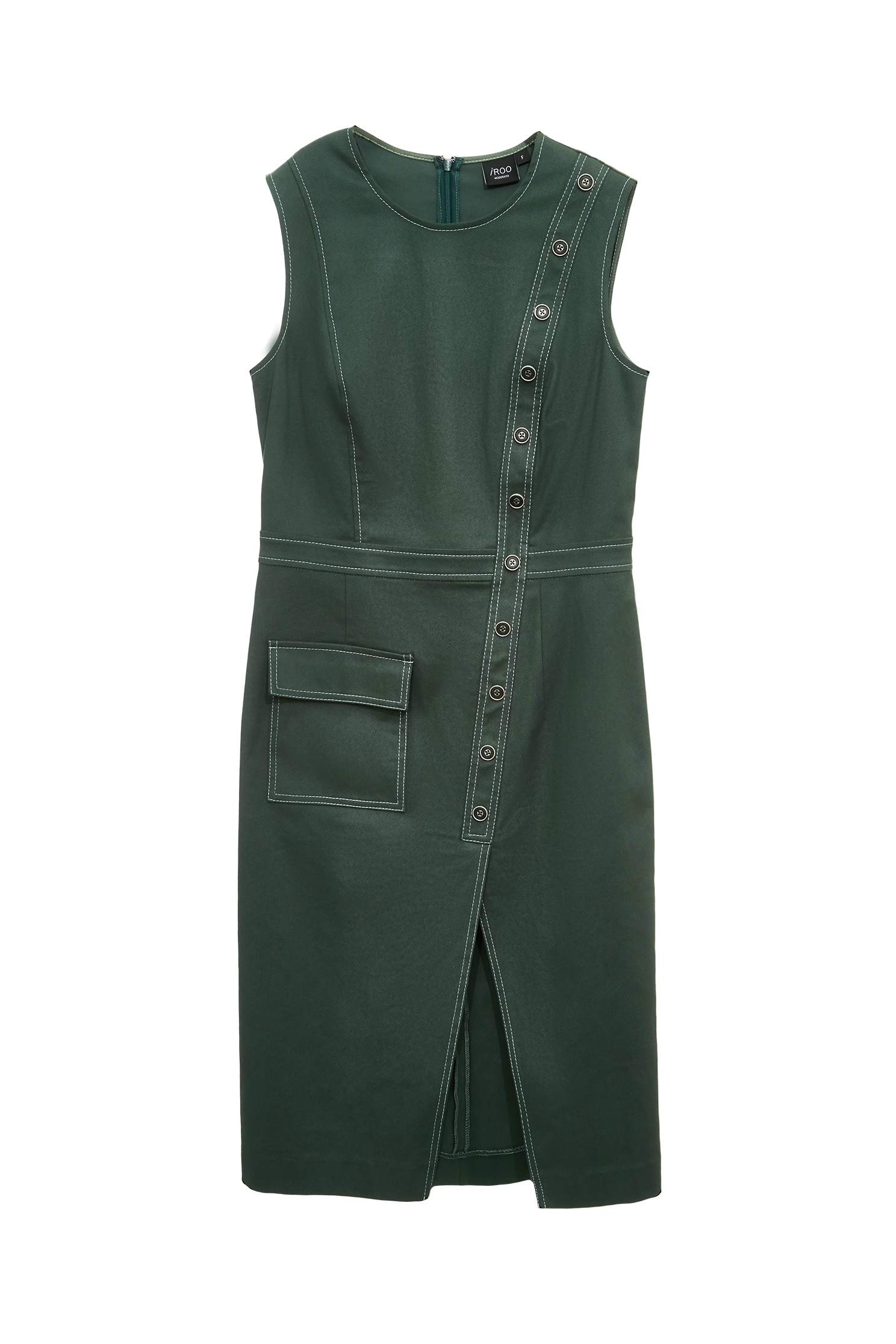 Asymmetric Sleeveless Dress With Stitching DetailAsymmetric Sleeveless Dress With Stitching Detail,Dresses,Season (SS) Look,Denim,sleeveless tops,upperclass