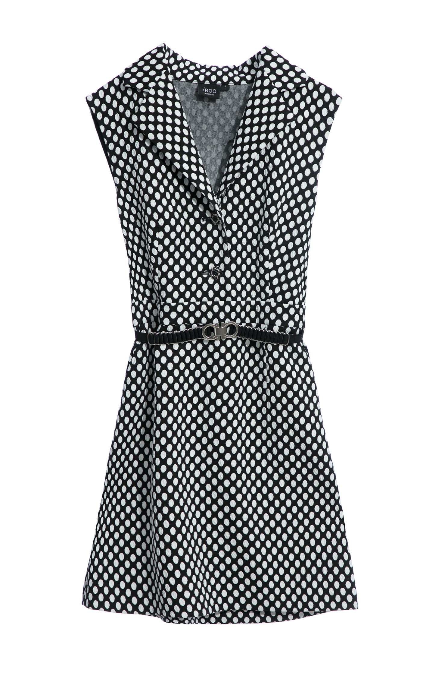 Sleeveless White Polka Dot Print Short DressSleeveless White Polka Dot Print Short Dress,Dresses,Season (AW) Look,Belts,Maxi dresses