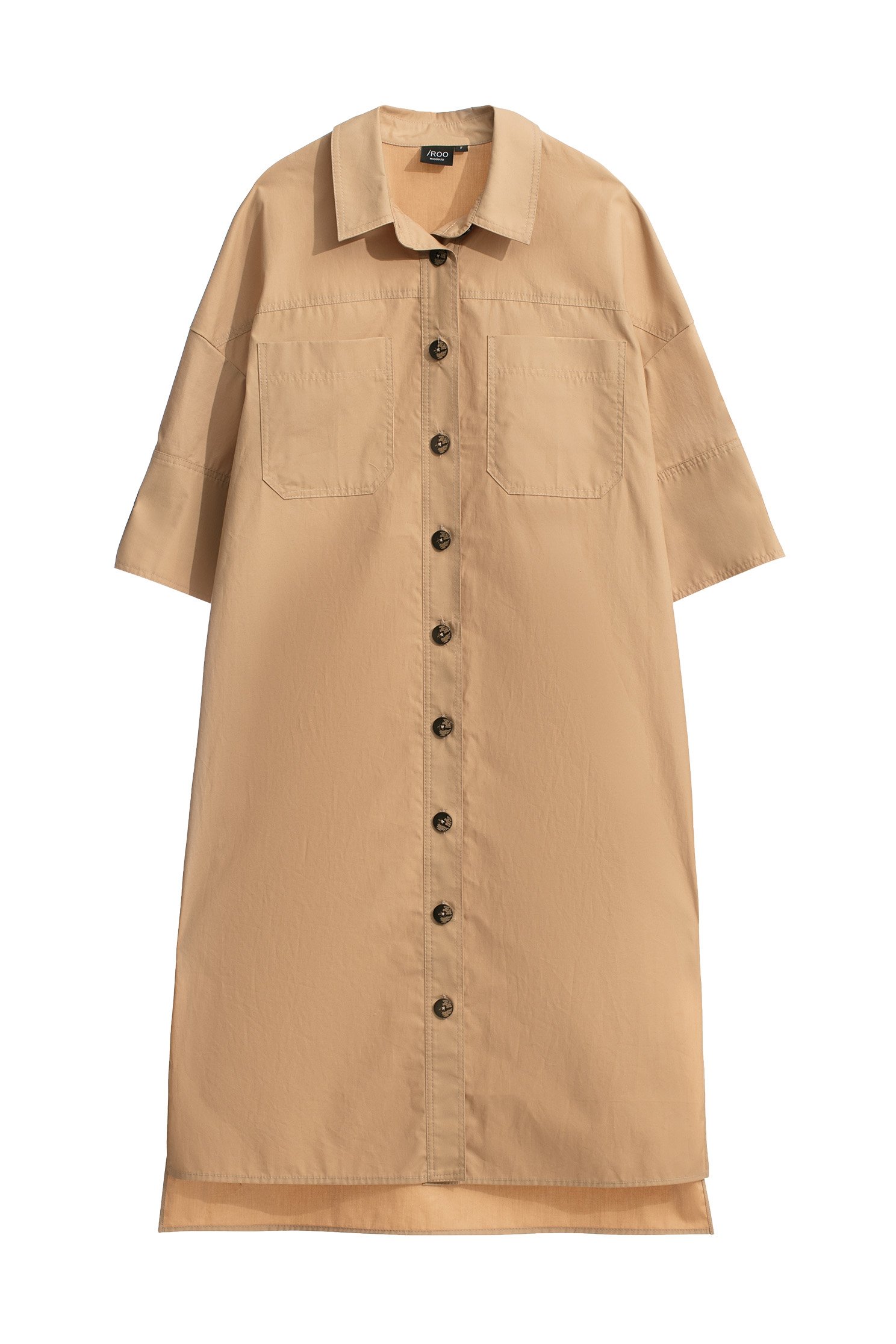 Button Front Side Slit Khaki DressButton Front Side Slit Khaki Dress,Dresses,Shirt dresses,Season (AW) Look,Cardigans,Blouses