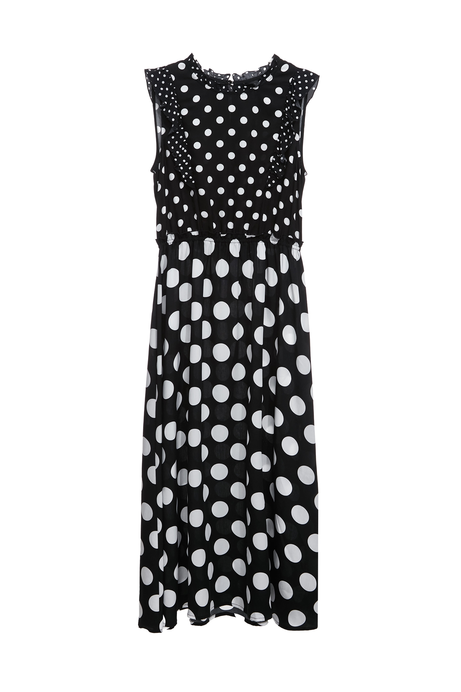 Polka Dot Sleeveless DressPolka Dot Sleeveless Dress,Dresses,Office Looks,Season (SS) Look,sleeveless tops