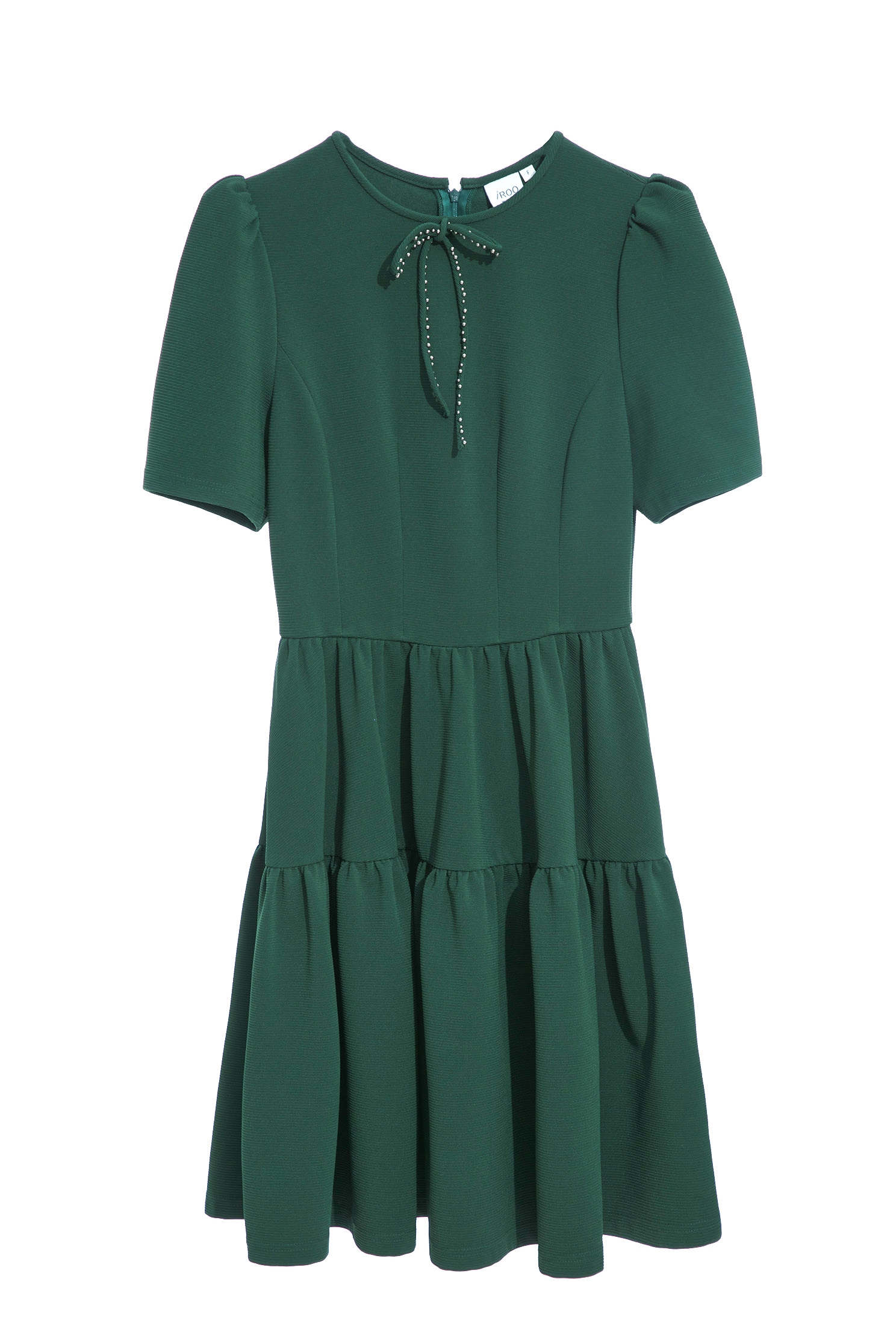 Short Sleeve Green DressElegant court-style copper-green dress,Dresses,Queen,Season (SS) Look,Valentine,bows