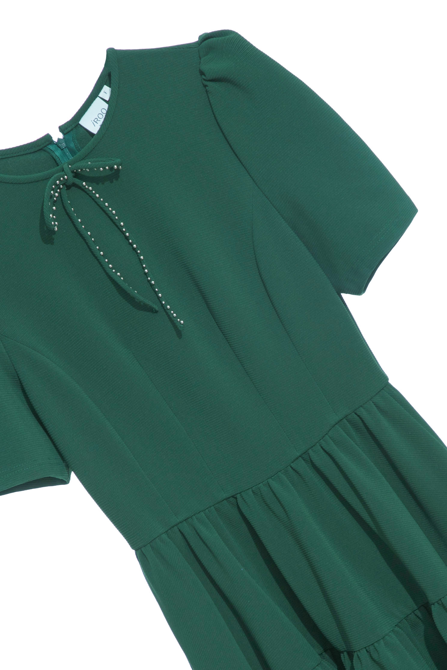 Short Sleeve Green DressElegant court-style copper-green dress,Dresses,Queen,Season (SS) Look,Valentine,bows