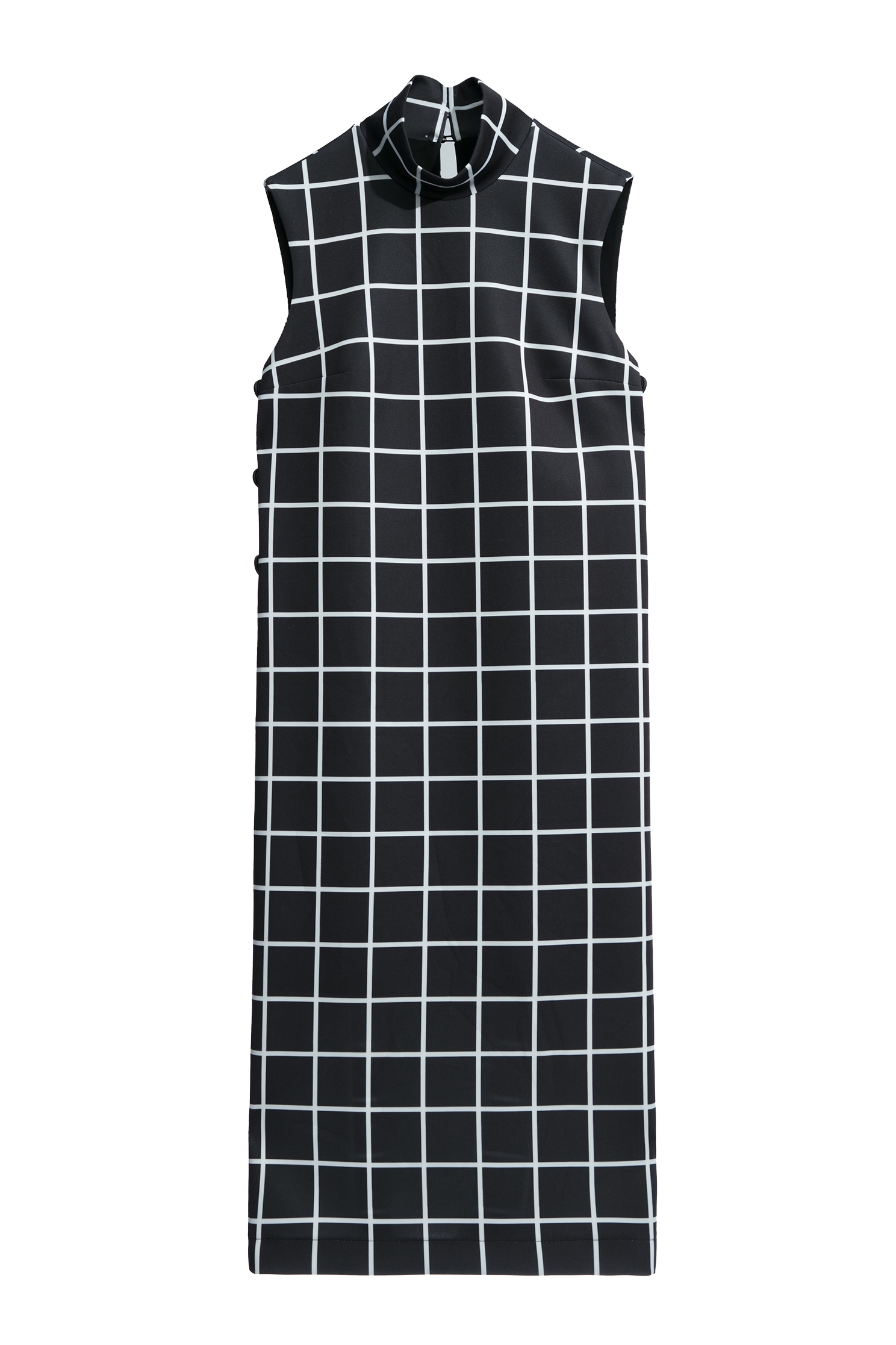 Turtleneck Checkered Dress With High Side SlitsTurtleneck Checkered Dress With High Side Slits,Dresses,Plaid,Season (AW) Look,Maxi dresses