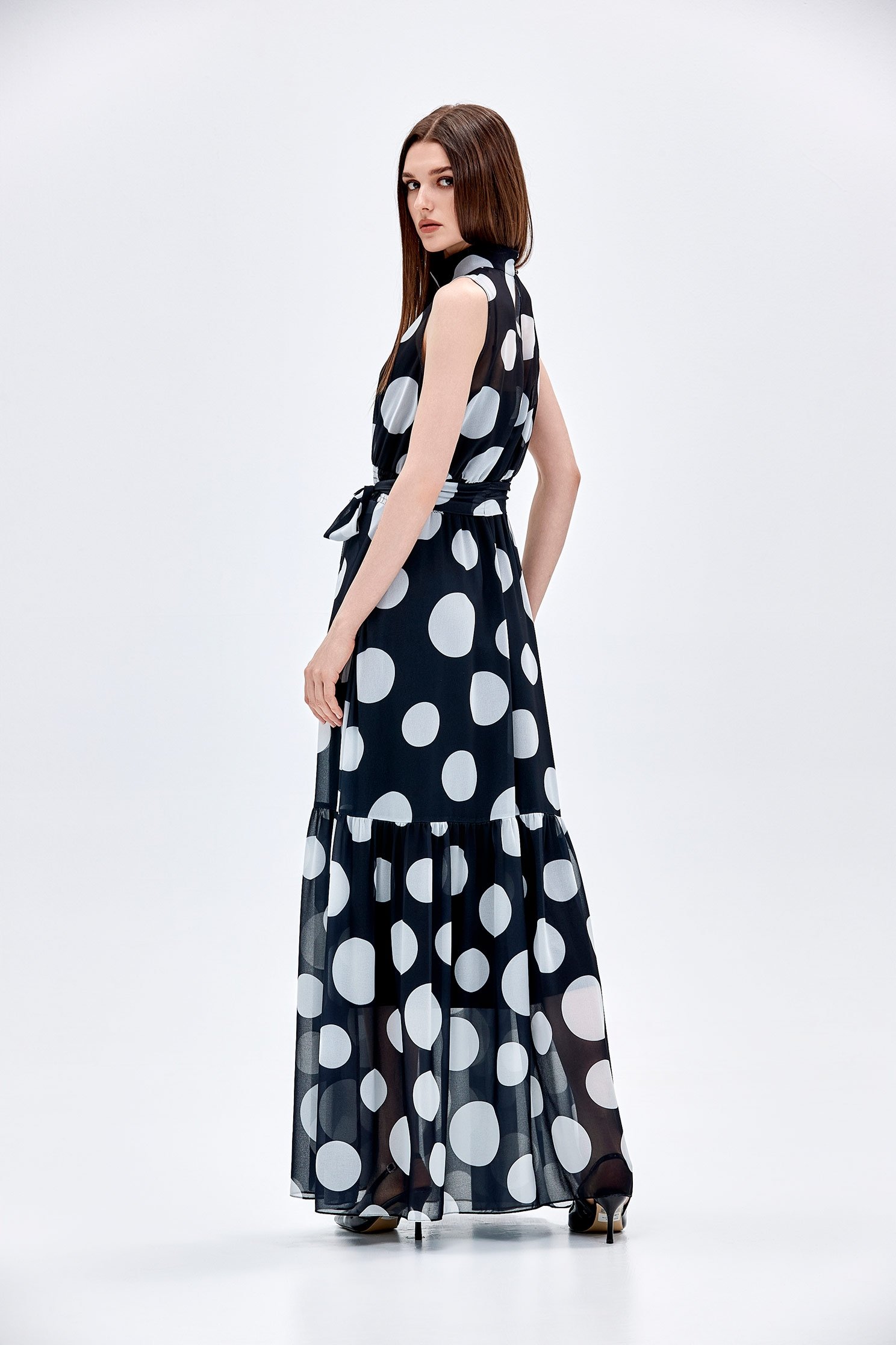 Sleeveless Polka Dot Maxi DressSleeveless Polka Dot Maxi Dress,Dresses,Chiffon dresses,dotcollection,Season (AW) Look,Maxi dresses,Chiffon,Chiffon dresses