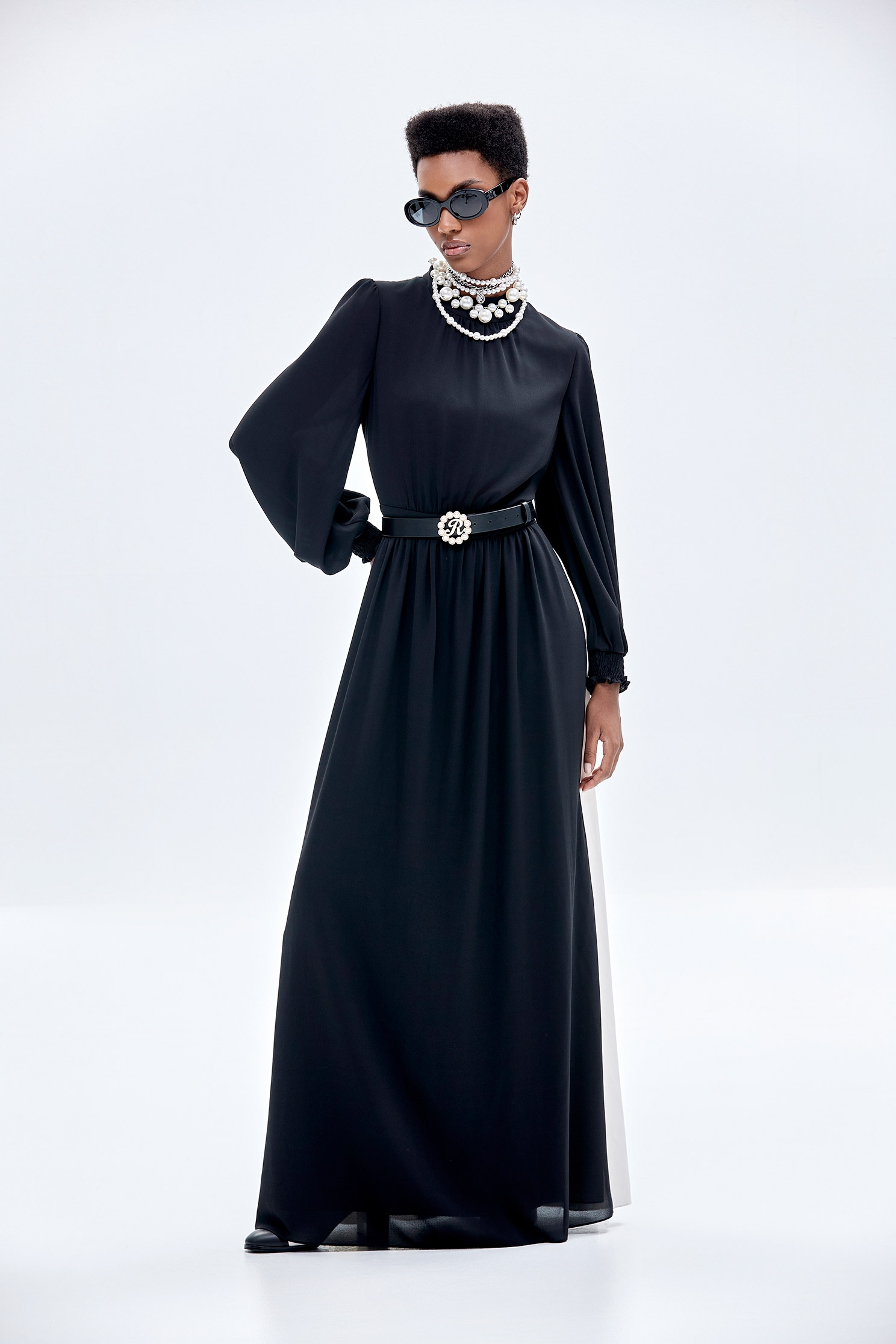 Long Sleeve Contrast Maxi DressLong Sleeve Contrast Maxi Dress,Dresses,cocktaildresses,Evening dresses,Season (AW) Look,Maxi dresses