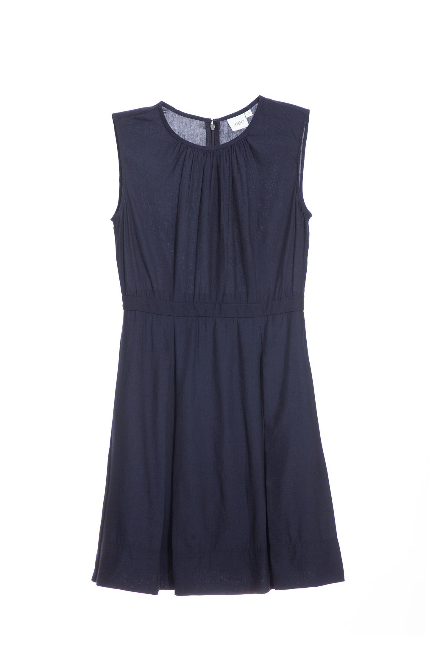 Navy Sleeveless Pleated DressRetro dress,Dresses,Office Looks,Season (SS) Look,mothergift