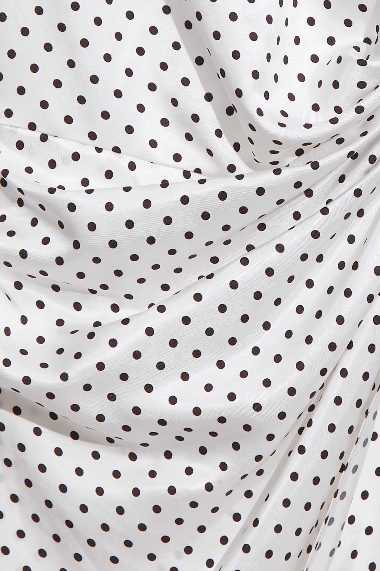 Polka Dot Sleeveless Side Wrap DressDress with polka dot print,Dresses,Printed dresses,Season (SS) Look,White dresses,Valentine