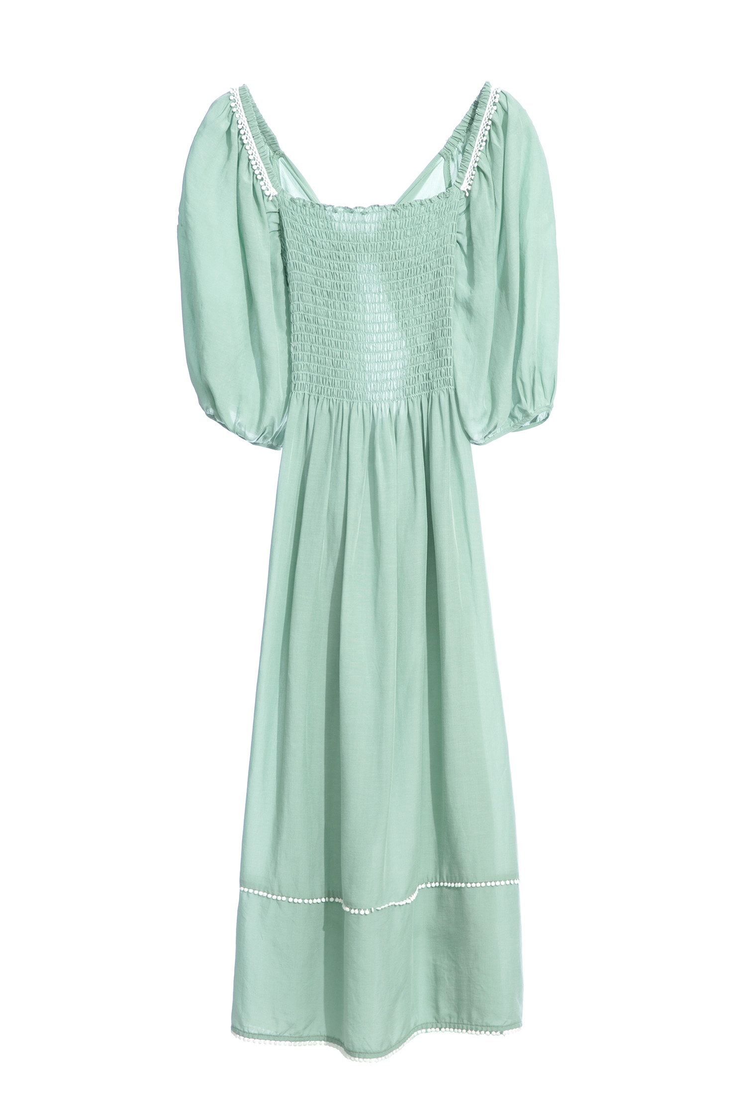 Two-Way Midi Puff Sleeve DressBean paste green dress with tie,Dresses,Season (SS) Look,mothergift