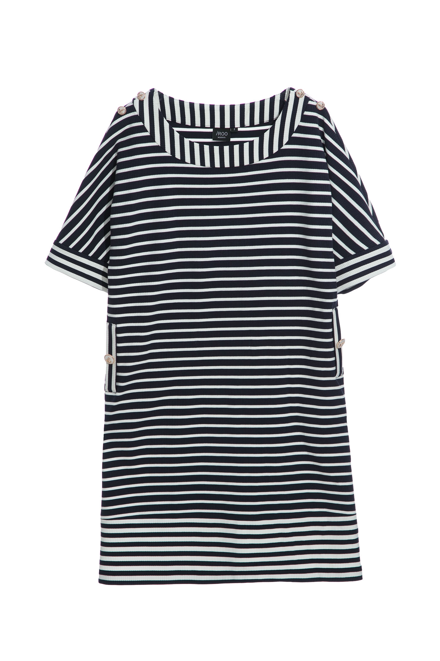 Short Sleeve Navy Stripe DressShort dress with colored stripe design,Dresses,Season (SS) Look,Stripe,mothergift