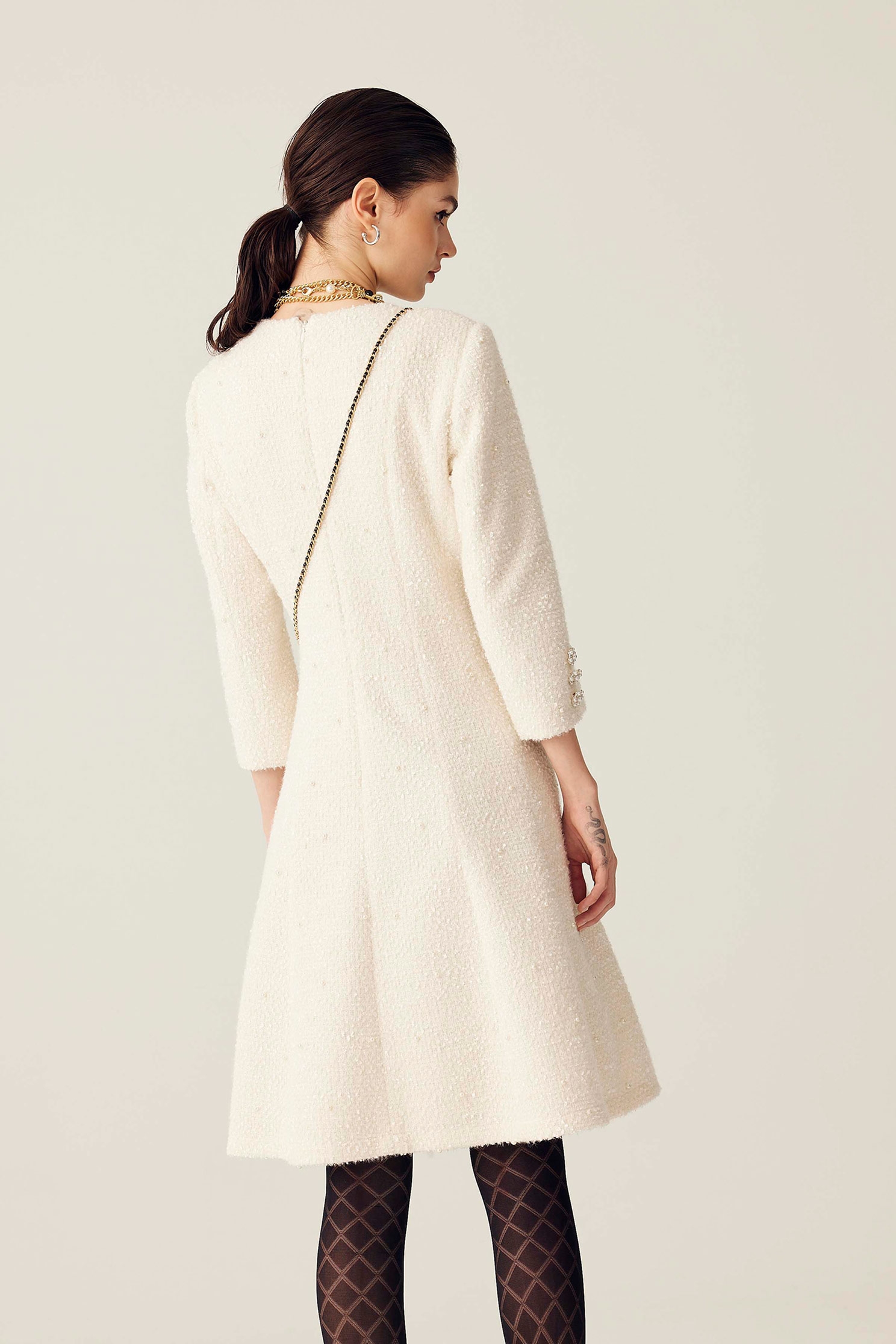 Cream Colour Pearl Coat DressCream Colour Pearl Coat Dress,Dresses,Season (SS) Look,pearl