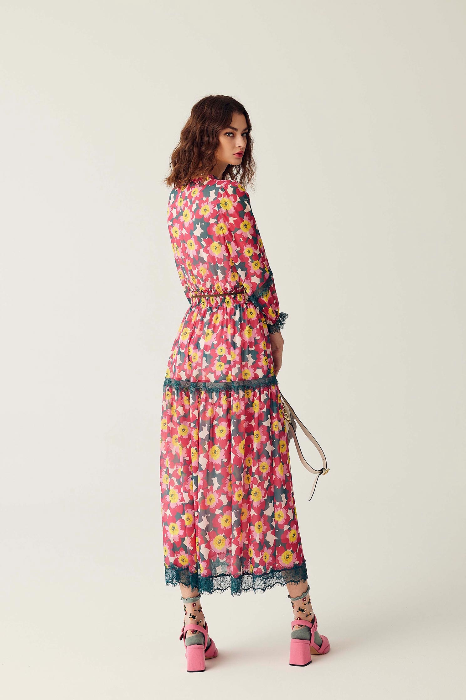 Bold Floral Print Maxi DressBold Floral Print Maxi Dress,Dresses,Printed dresses,Season (SS) Look,Lace,Chiffon