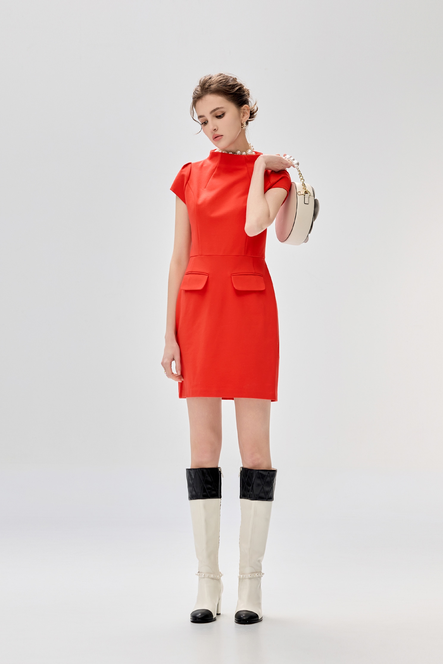 Chilli Red Fitted DressChilli Red Fitted Dress,Dresses,Season (AW) Look