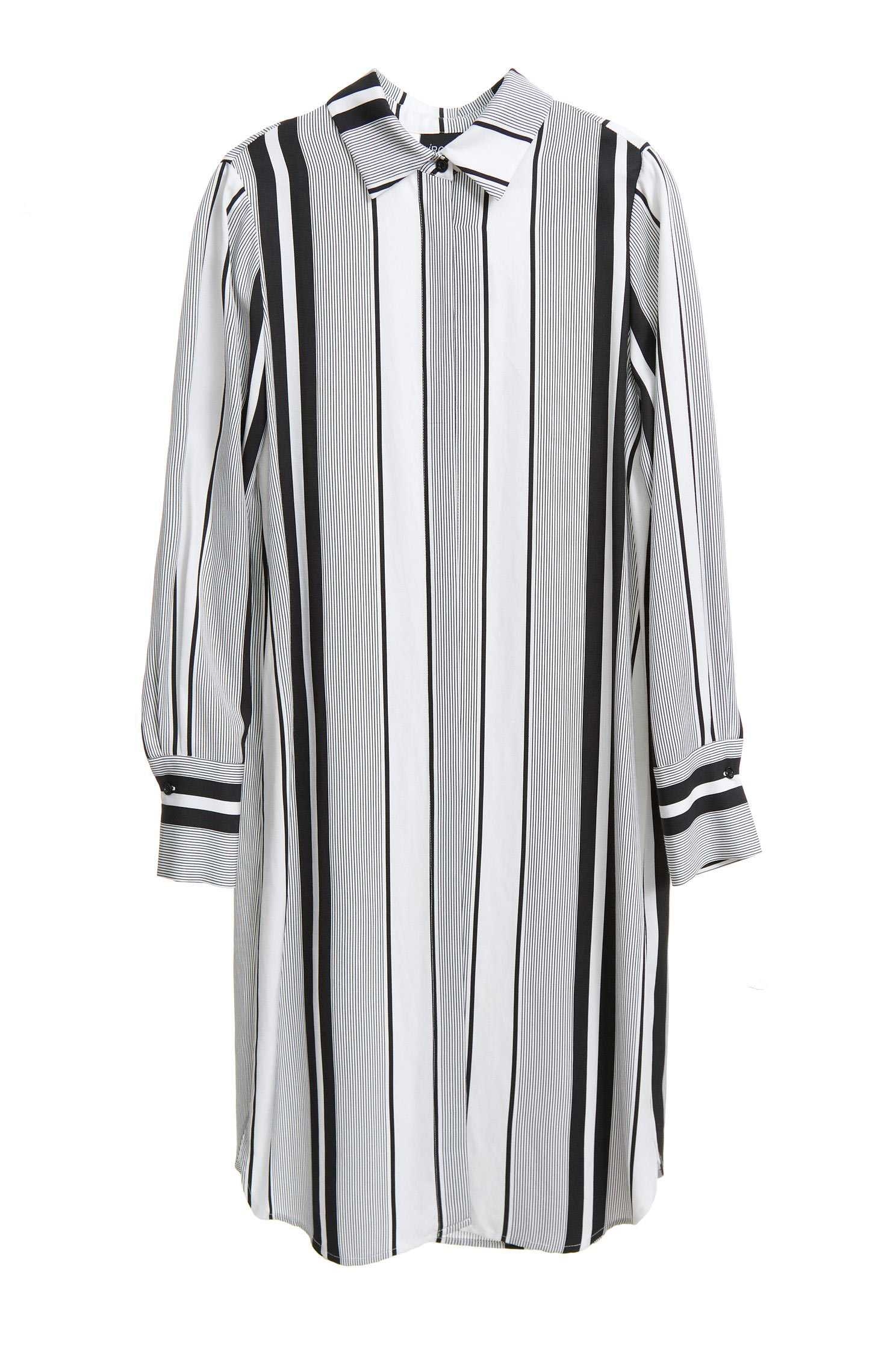 Stripe Printed Shirt DressSTRIPED SHIRT DRESS,Dresses,Printed dresses,Rayon,Shirt dresses,Stripe,Season (AW) Look,Blouses,Long sleeve dresses