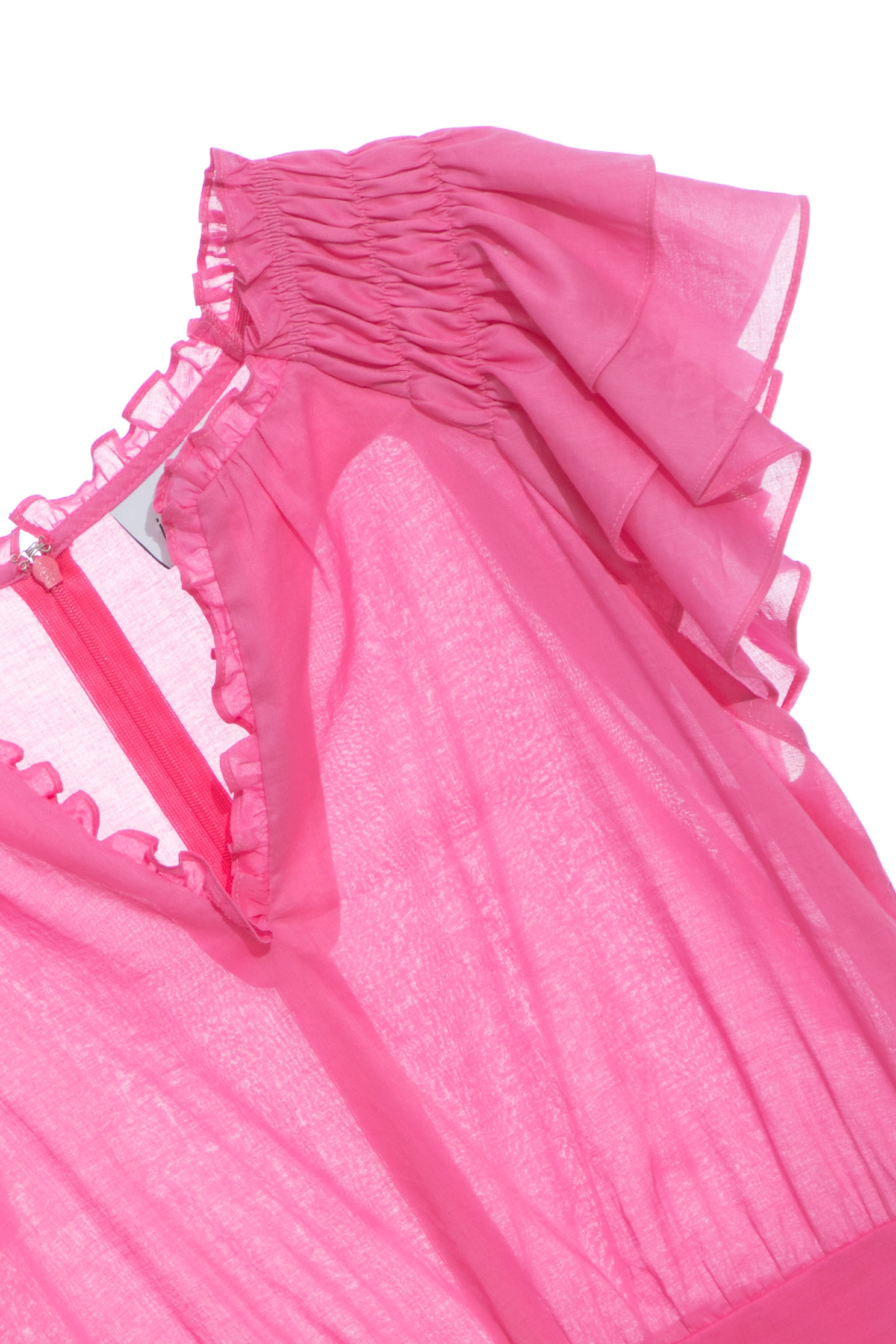 Ruffle Sleeve Pink Short DressFuchsia color dress,Dresses,cocktaildresses,Season (SS) Look,mothergift,Evening dresses