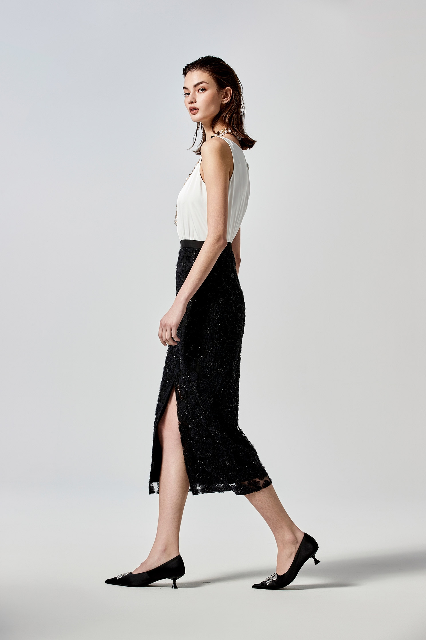 Sleeveless Black White Contrast DressSleeveless Black White Contrast Dress,Dresses,Season (SS) Look,Sleeveless dresses