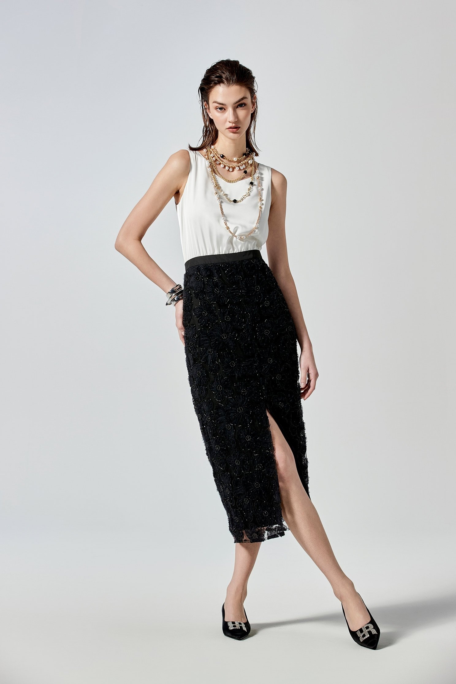 Sleeveless Black White Contrast DressSleeveless Black White Contrast Dress,Dresses,Season (SS) Look,Sleeveless dresses