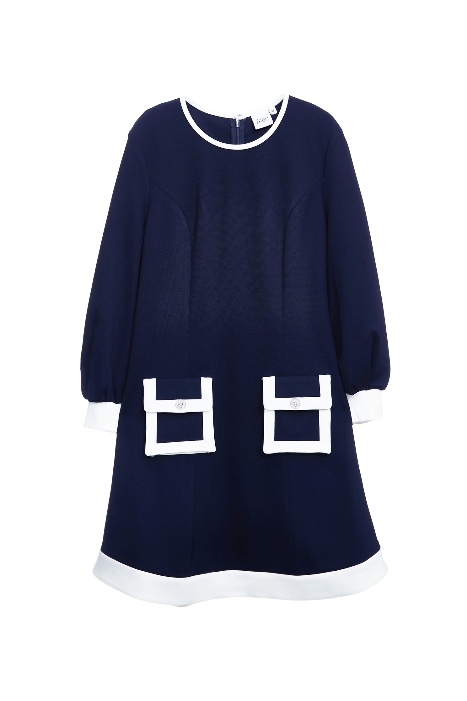 Contrast Trim Detail Navy DressContrast Trim Detail Navy Dress,Dresses,Season (SS) Look