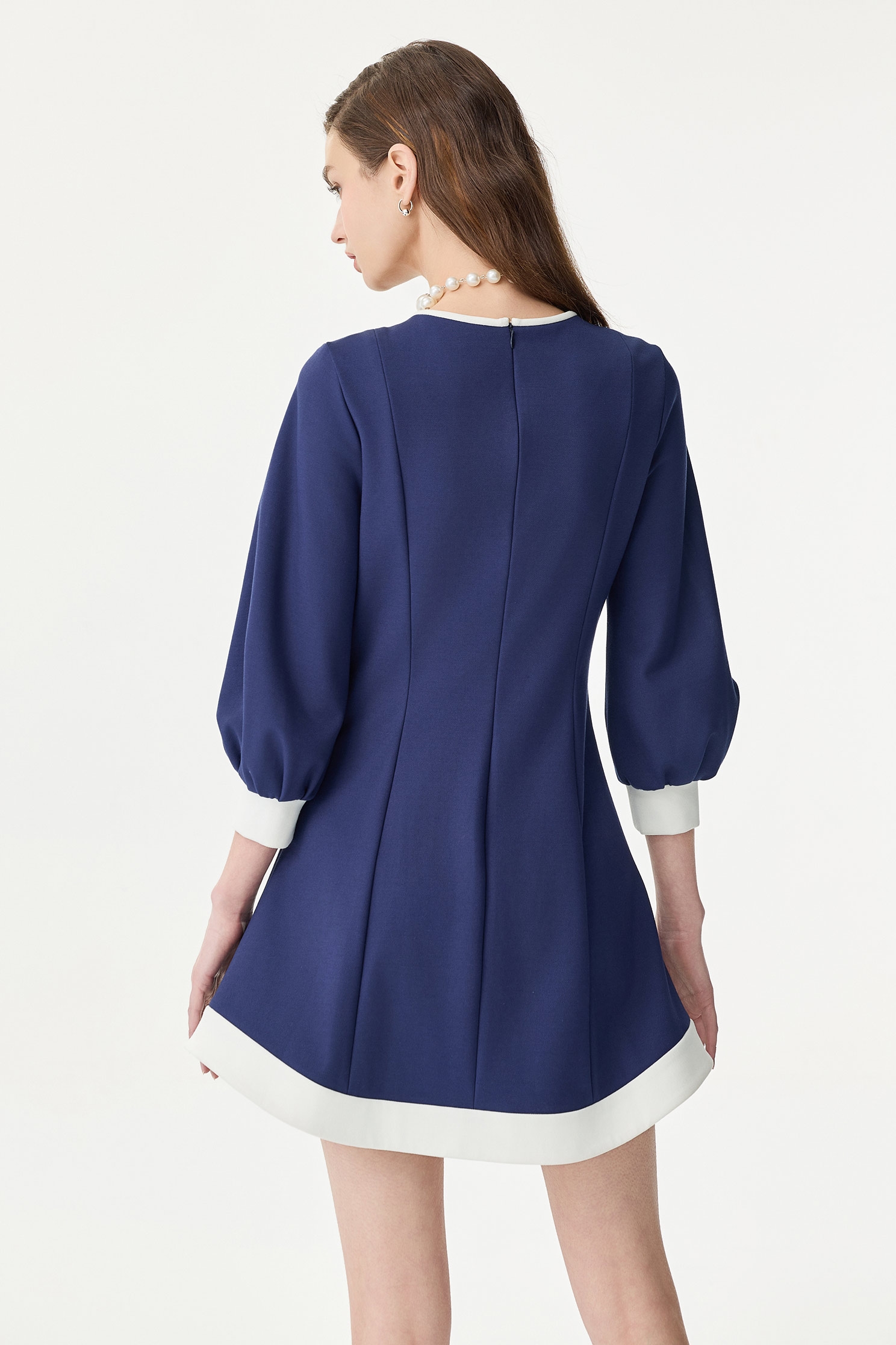 Contrast Trim Detail Navy DressContrast Trim Detail Navy Dress,Dresses,Season (SS) Look