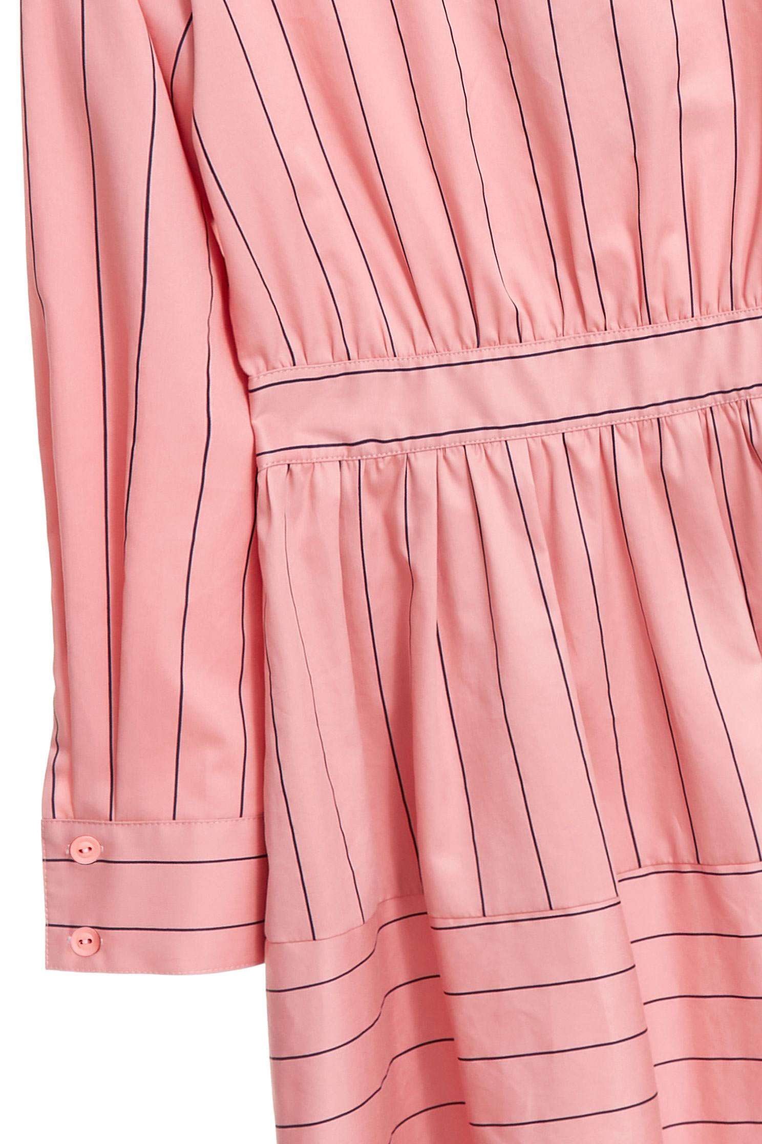 Stripe Printed Long Sleeve DressStriped large lapel long-sleeved dress,U-neck dresses,Dresses,Season (SS) Look,Stripe,Season (AW) Look,Pink,i Select,dresses,Long sleeve dresses