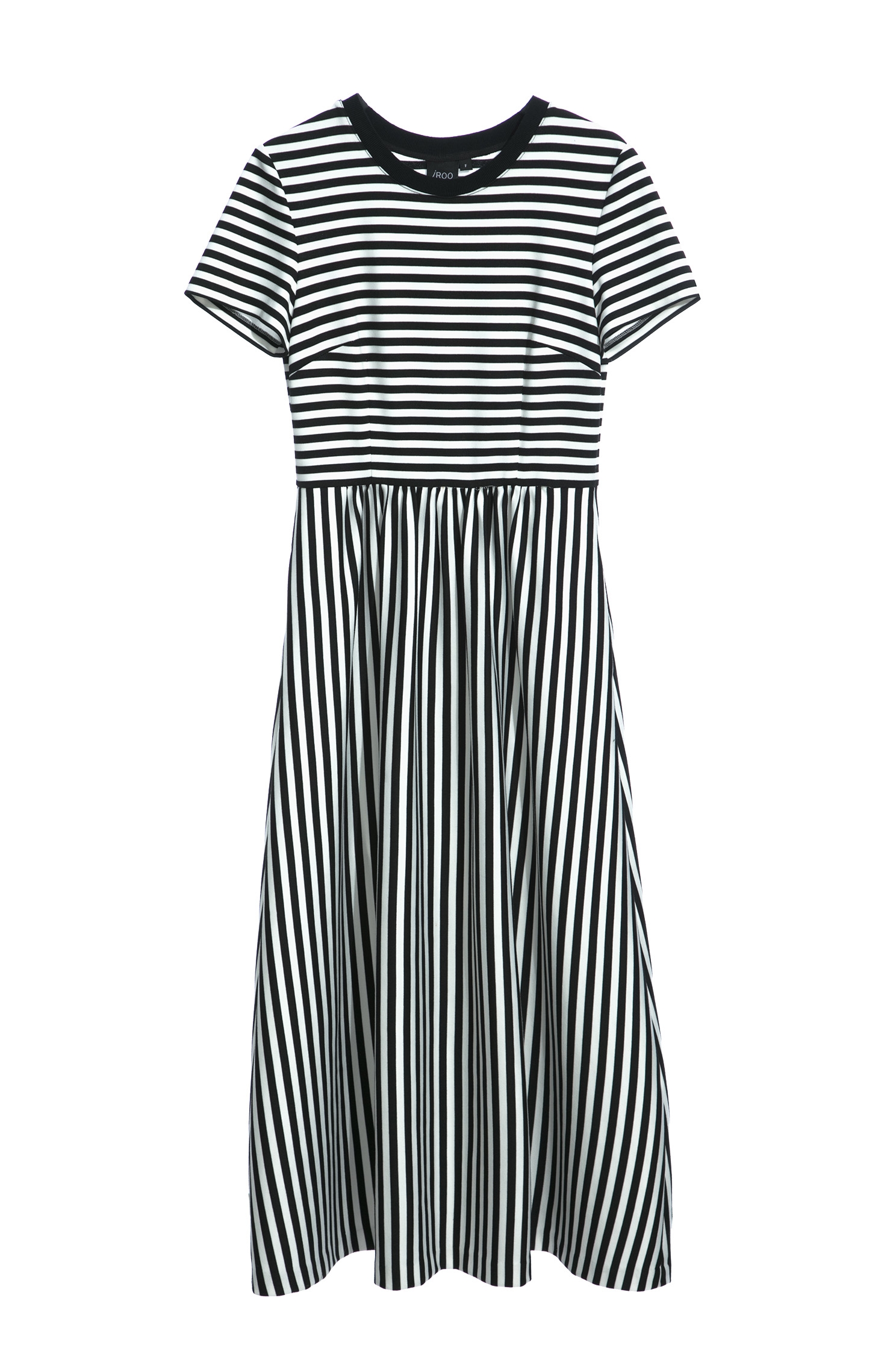 Stripe Print Short Sleeve Maxi DressFitted striped maxi dress,Dresses,Season (SS) Look,Stripe,Maxi dresses