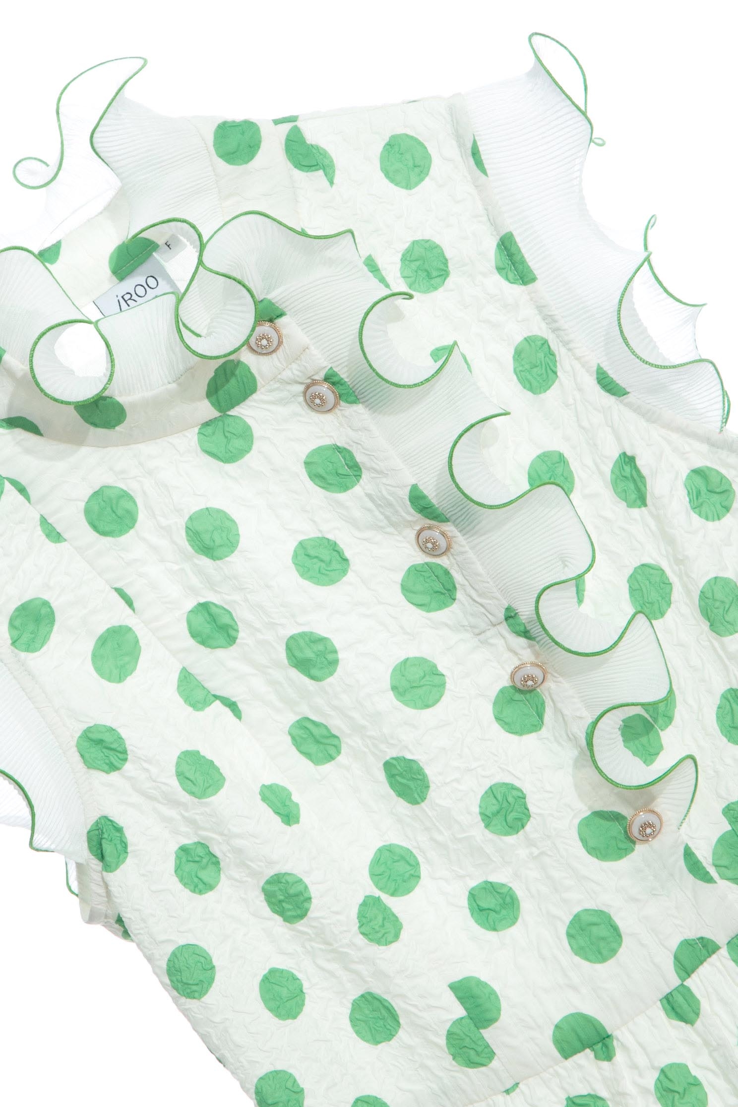 Green Dotted Ruffle DressDress with polka dot,Dresses,Season (SS) Look