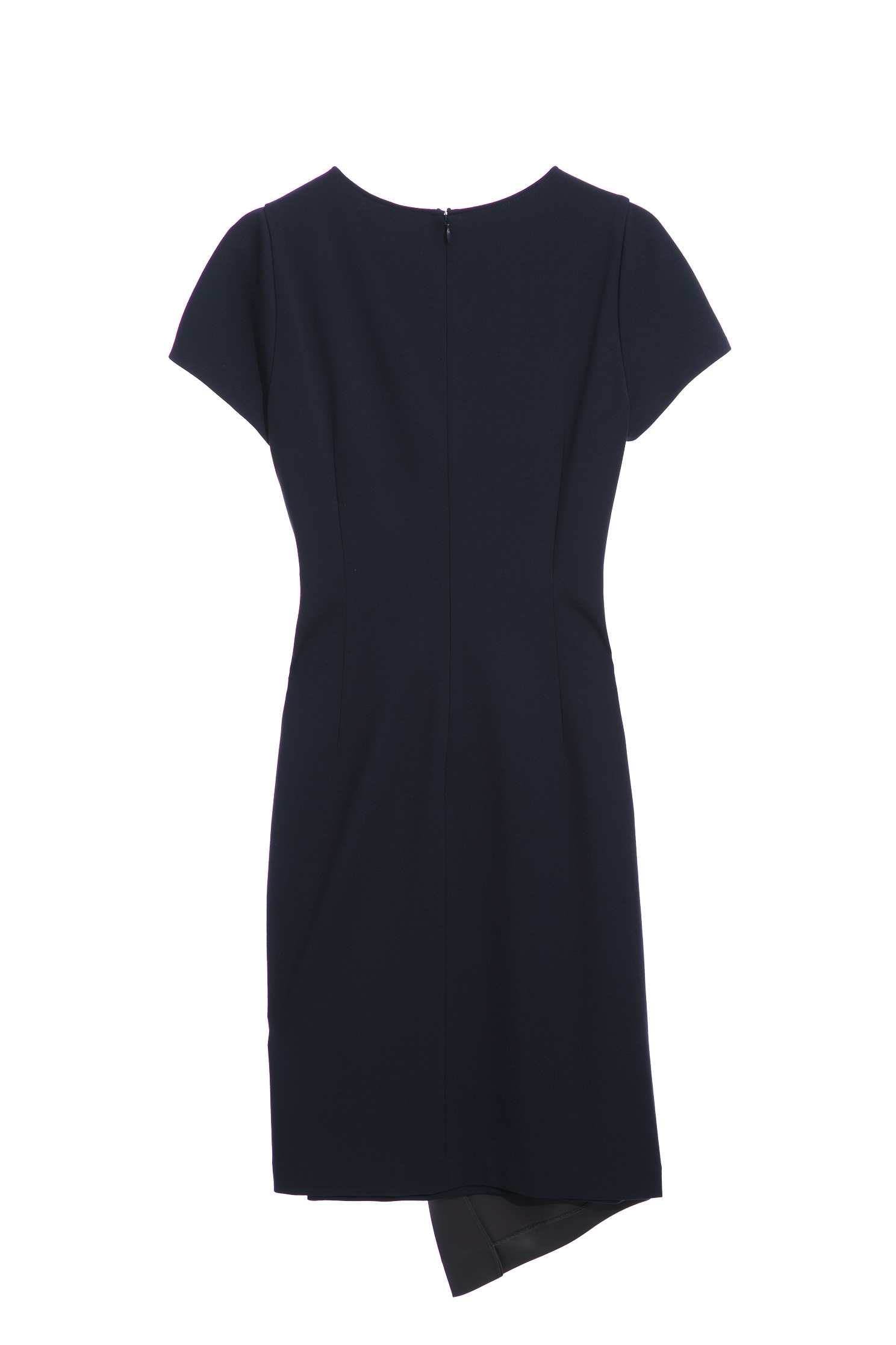 Navy Asymmetric Short Sleeve DressShort dress with petal edges,Dresses,Season (SS) Look