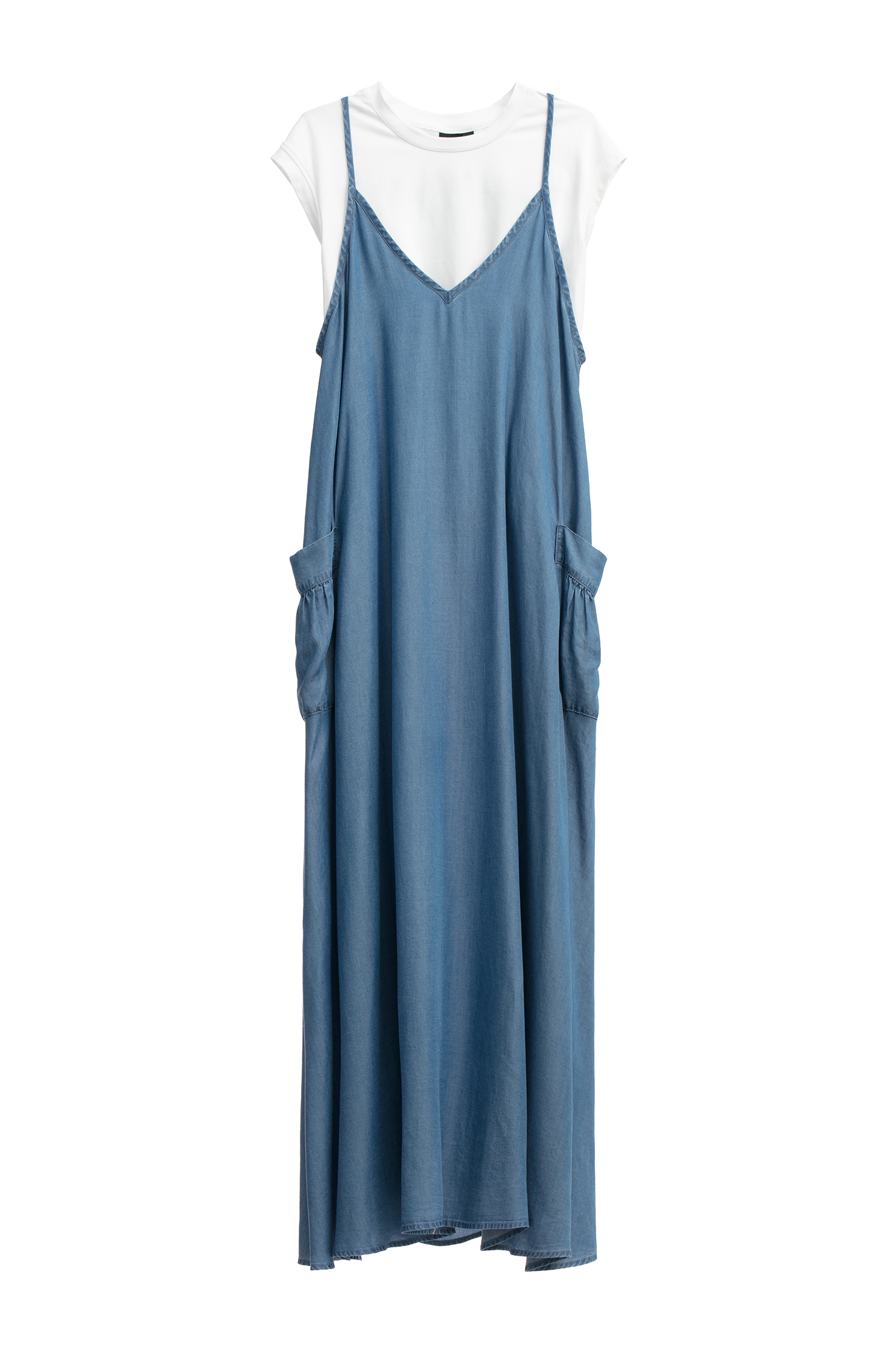 Two Piece Loose Fit Maxi DressTwo Piece Loose Fit Maxi Dress,Dresses,Season (SS) Look,Denim,Thin straps,sleeveless tops