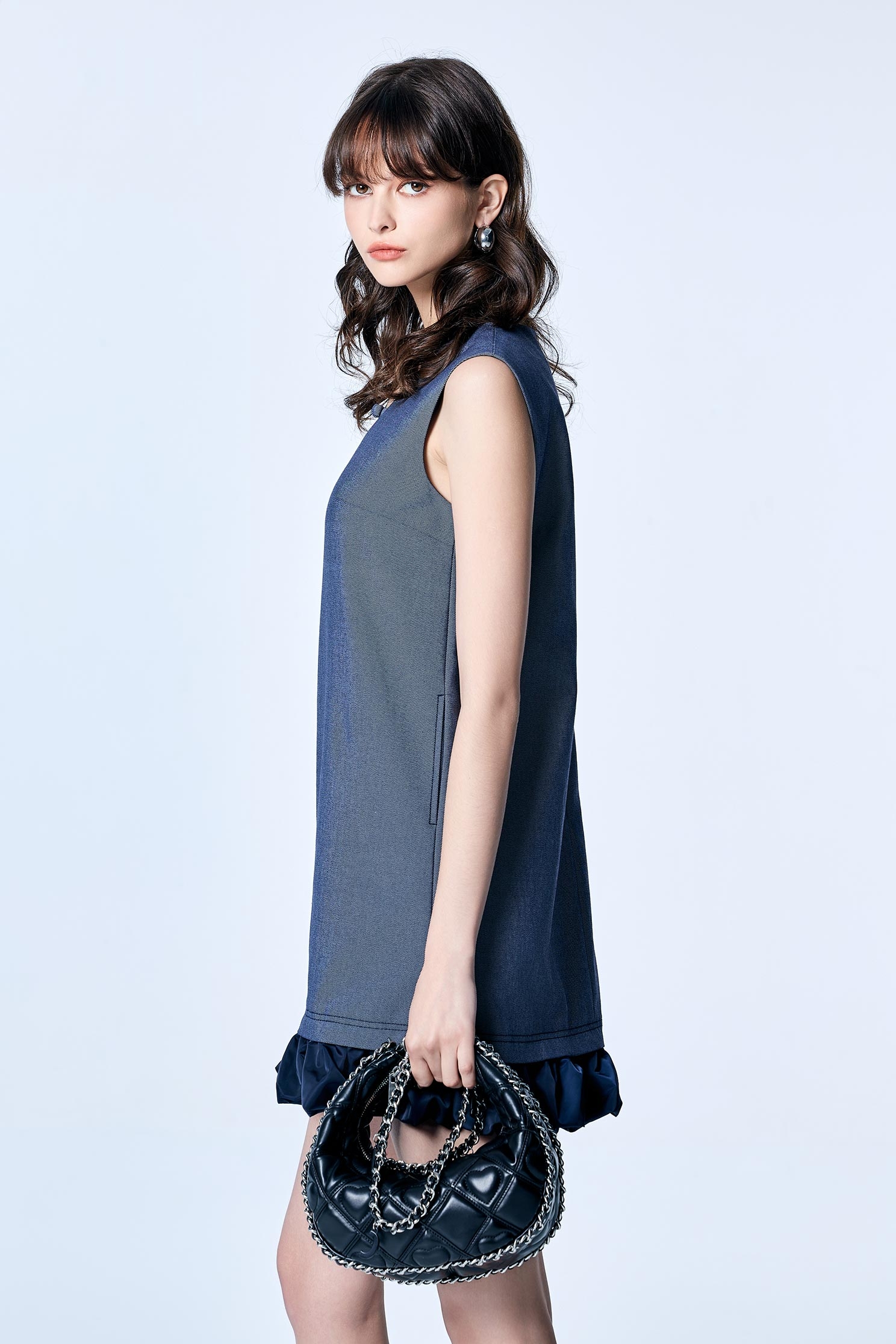 Sleeveless Grey Denim DressSleeveless Grey Denim Dress,U-neck dresses,Season (SS) Look,Denim