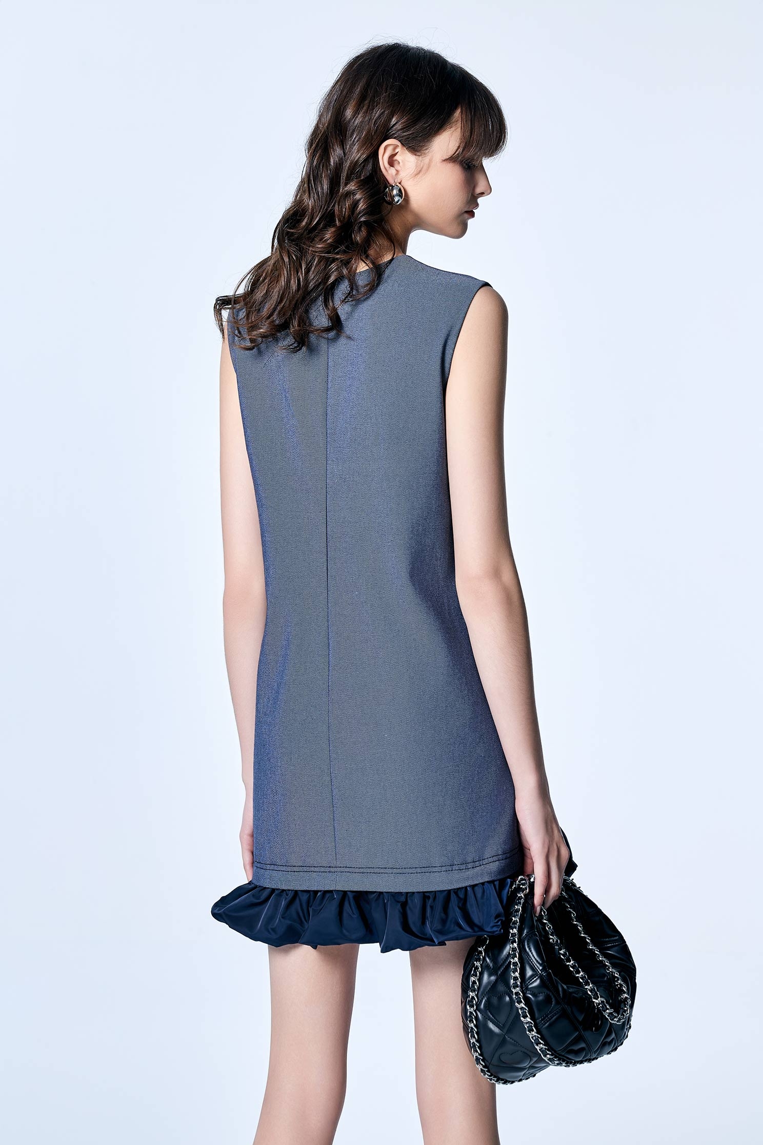 Sleeveless Grey Denim DressSleeveless Grey Denim Dress,U-neck dresses,Season (SS) Look,Denim