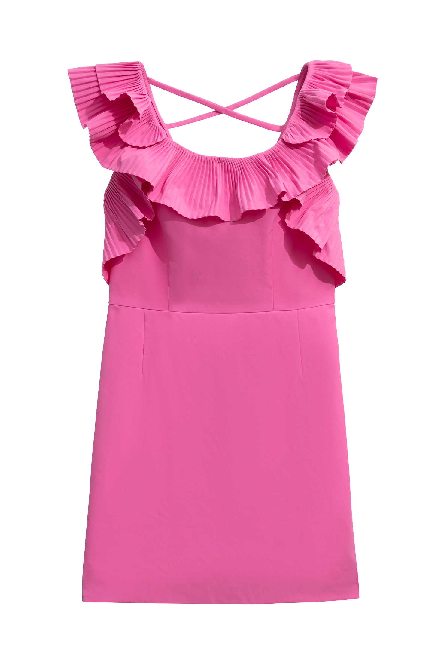 Pleated Ruffle Pink DressPleated Ruffle Pink Dress,Dresses,cocktaildresses,Season (SS) Look,Evening dresses