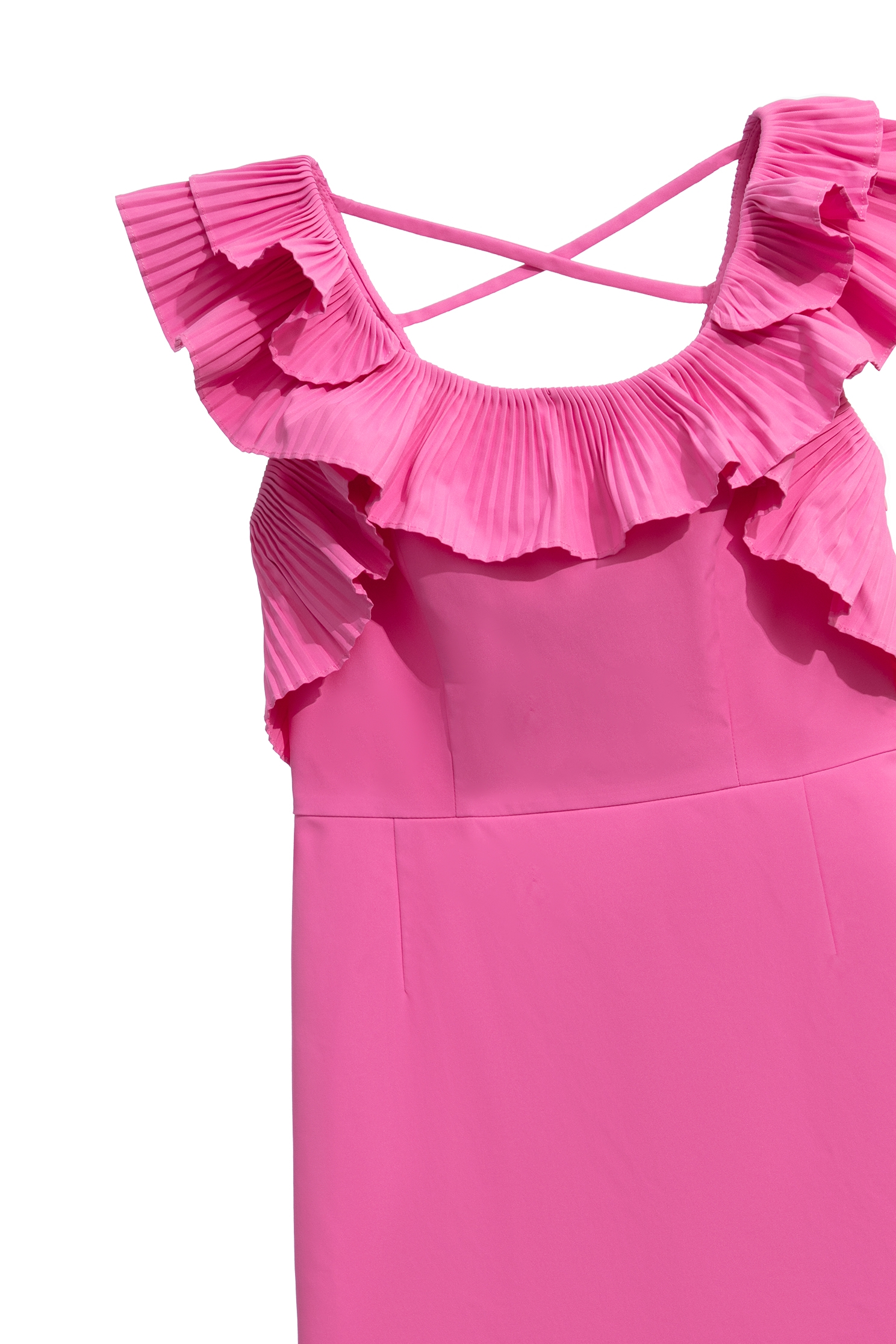 Pleated Ruffle Pink DressPleated Ruffle Pink Dress,Dresses,cocktaildresses,Season (SS) Look,Evening dresses