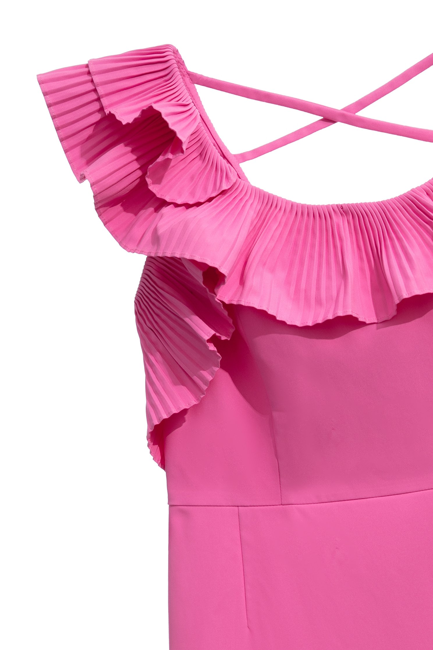 Pleated Ruffle Pink DressPleated Ruffle Pink Dress,Dresses,cocktaildresses,Season (SS) Look,Evening dresses