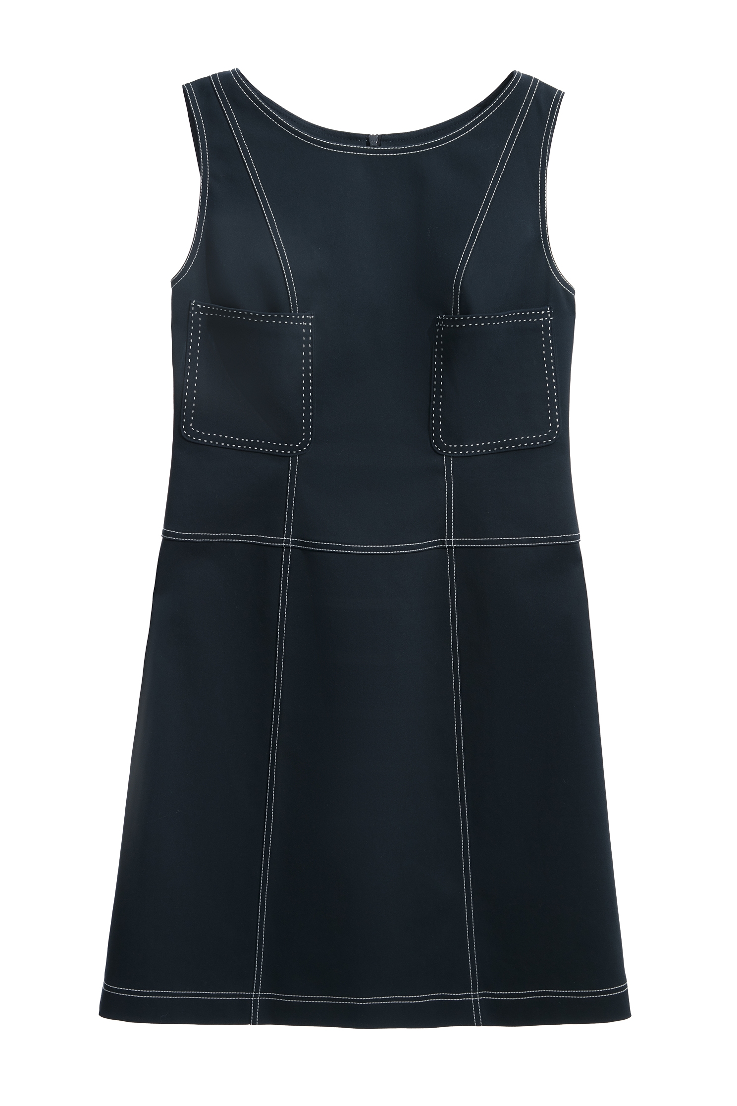 Sleevess Dress With Contrast Stitching DetailSleevess Dress With Contrast Stitching Detail,Dresses,Season (SS) Look