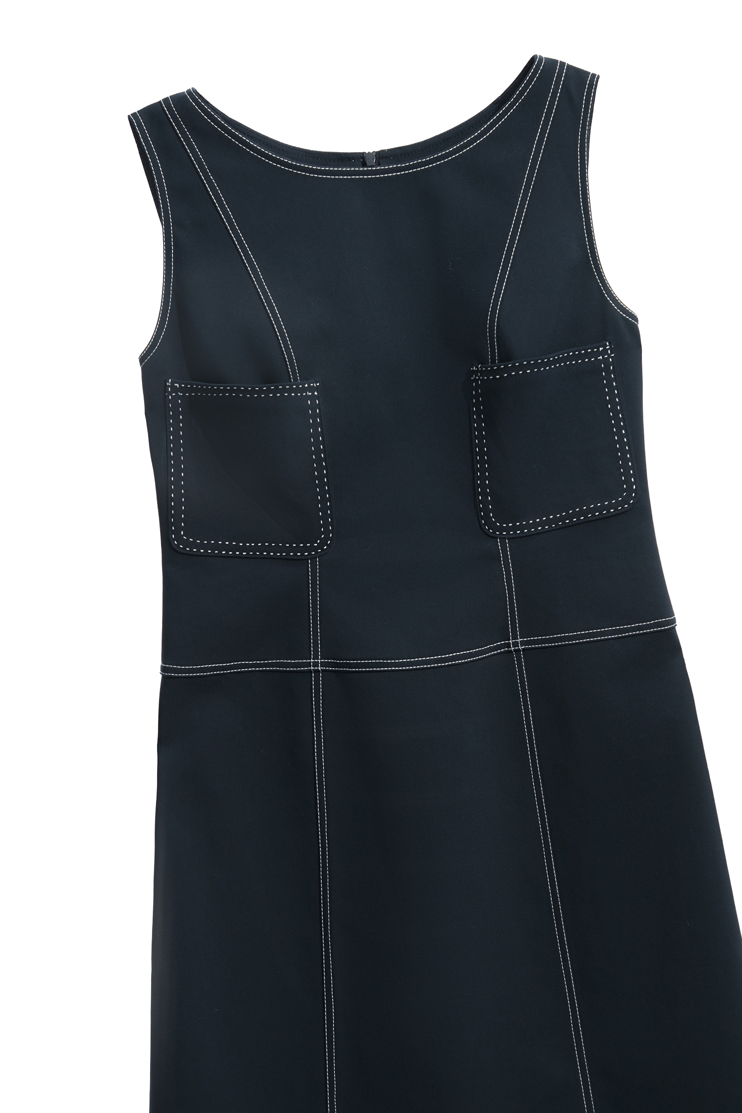 Sleevess Dress With Contrast Stitching DetailSleevess Dress With Contrast Stitching Detail,Dresses,Season (SS) Look