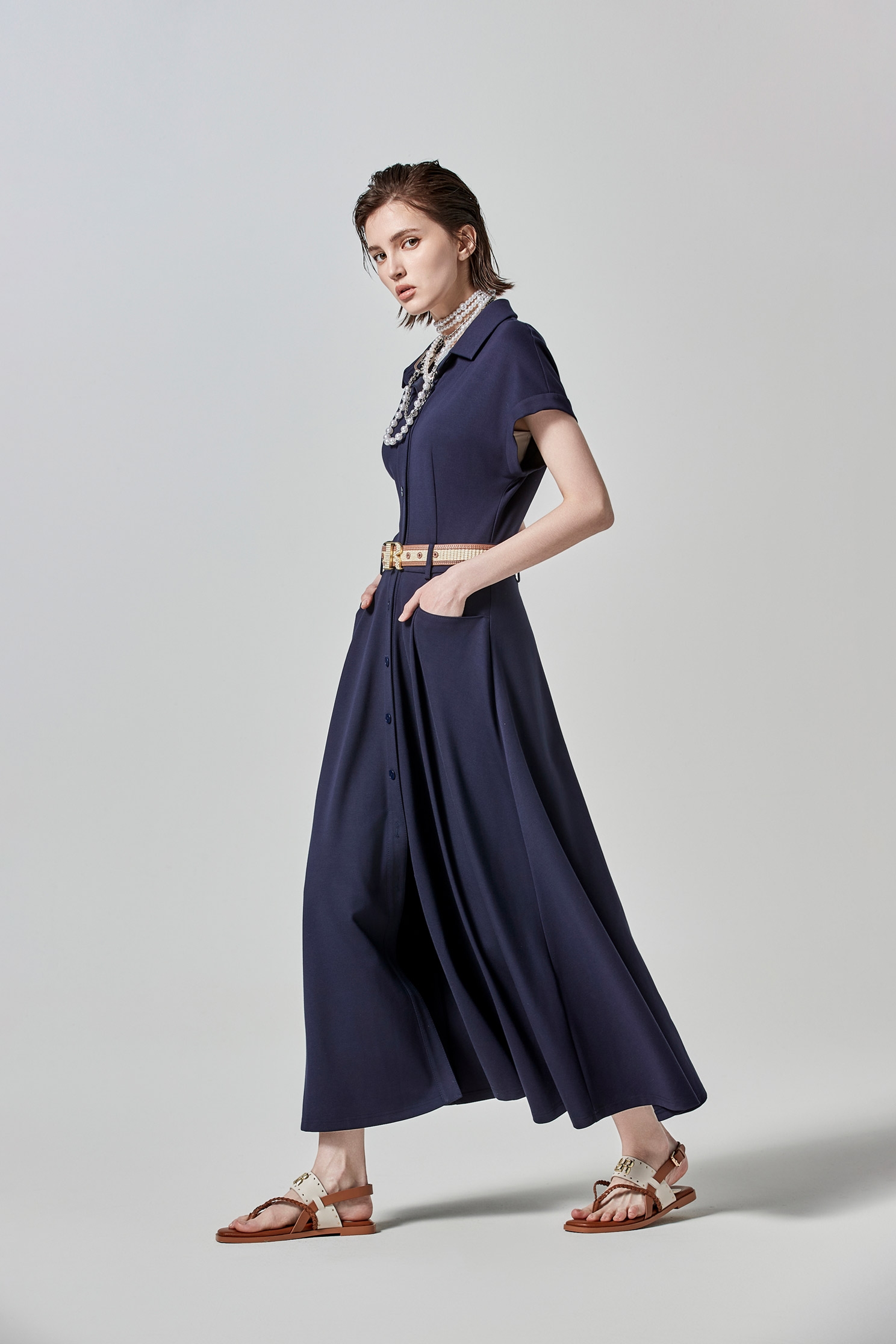 Short Sleeve Navy Shirt DressShort Sleeve Navy Shirt Dress,Dresses,Season (SS) Look,Blouses