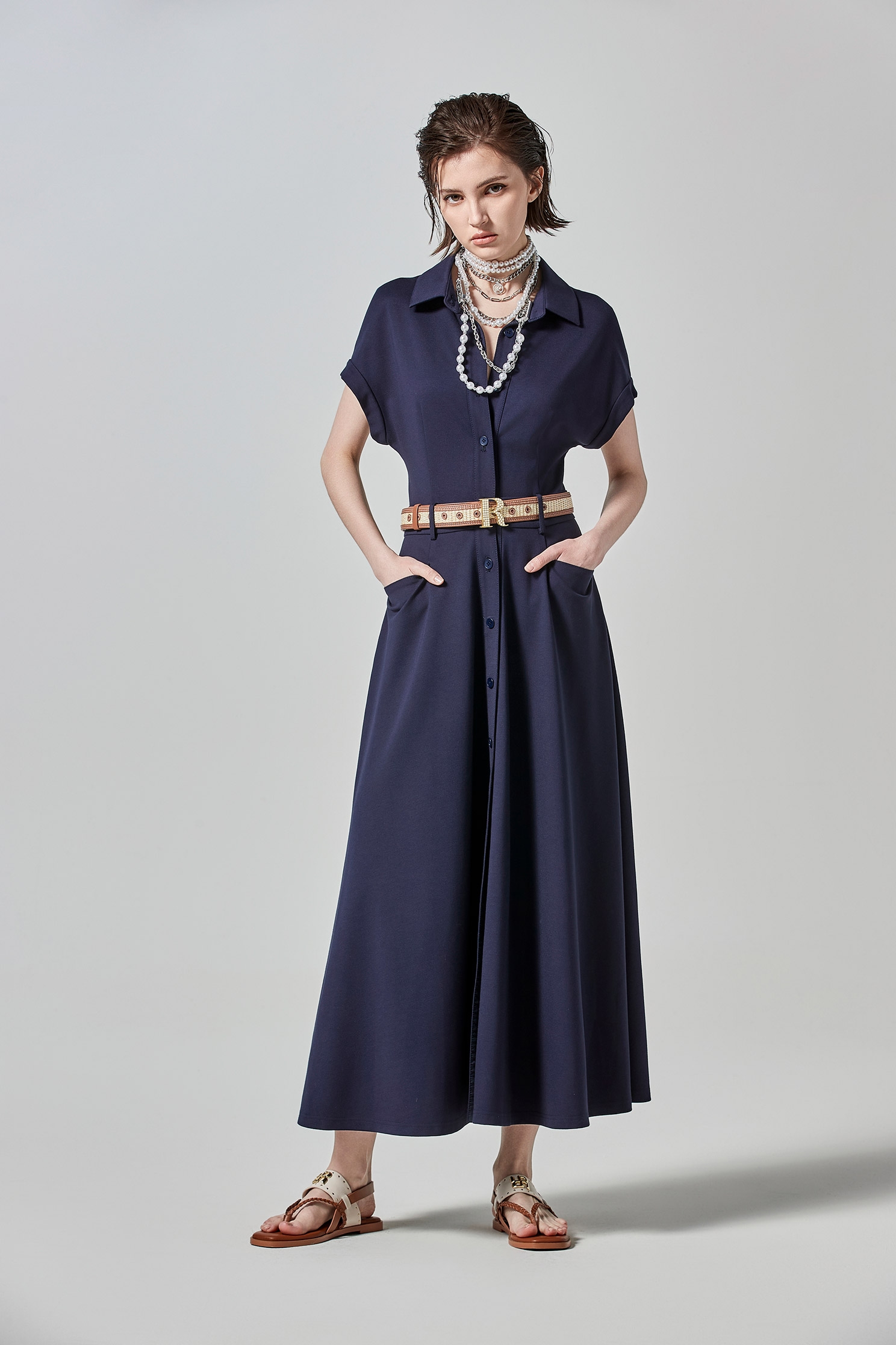 Short Sleeve Navy Shirt DressShort Sleeve Navy Shirt Dress,Dresses,Season (SS) Look,Blouses