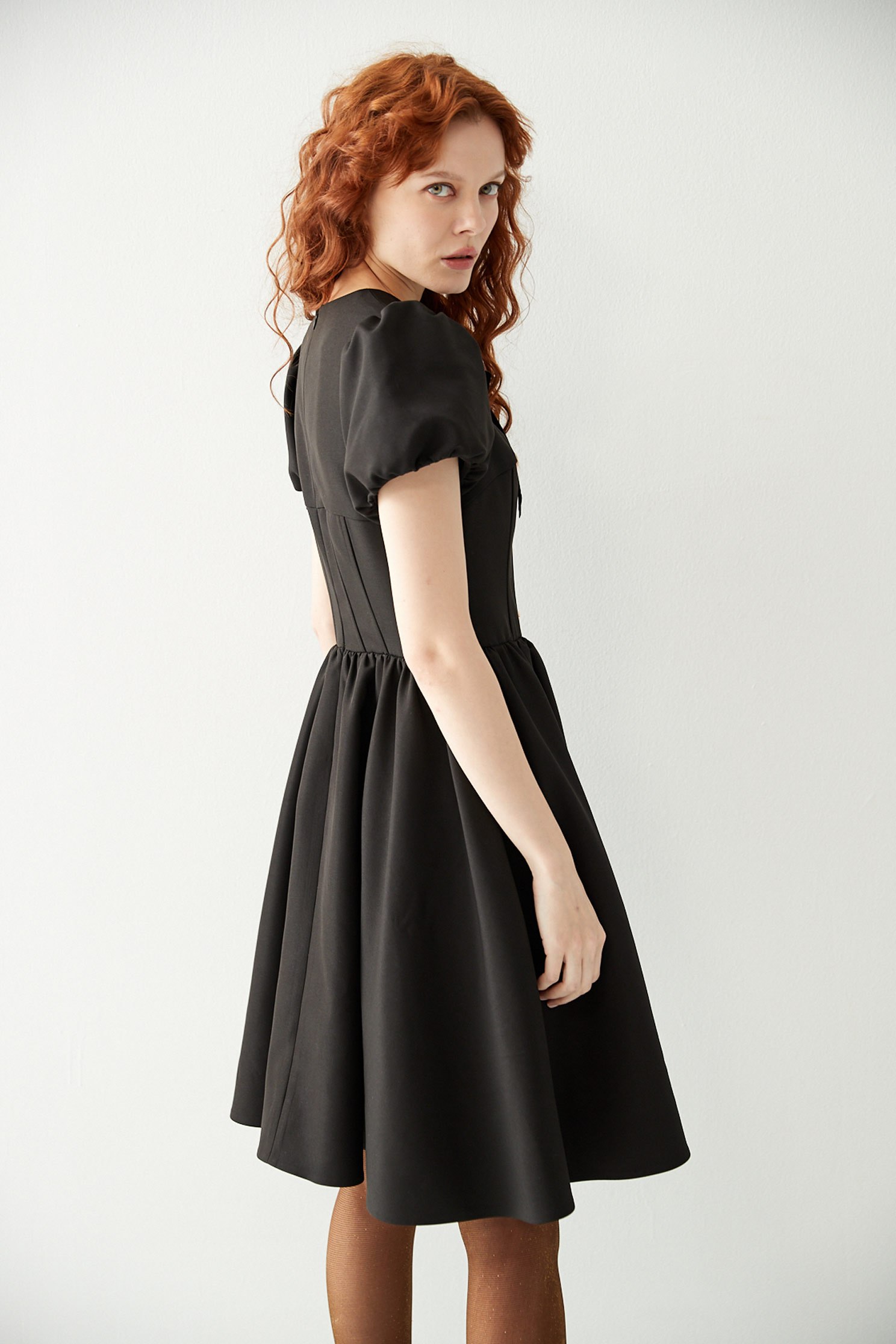 Short Sleeves V-Neck DressDress with metal butterfly button,V-neck dresses,Dresses,Season (AW) Look,Valentine,bows,Maxi dresses