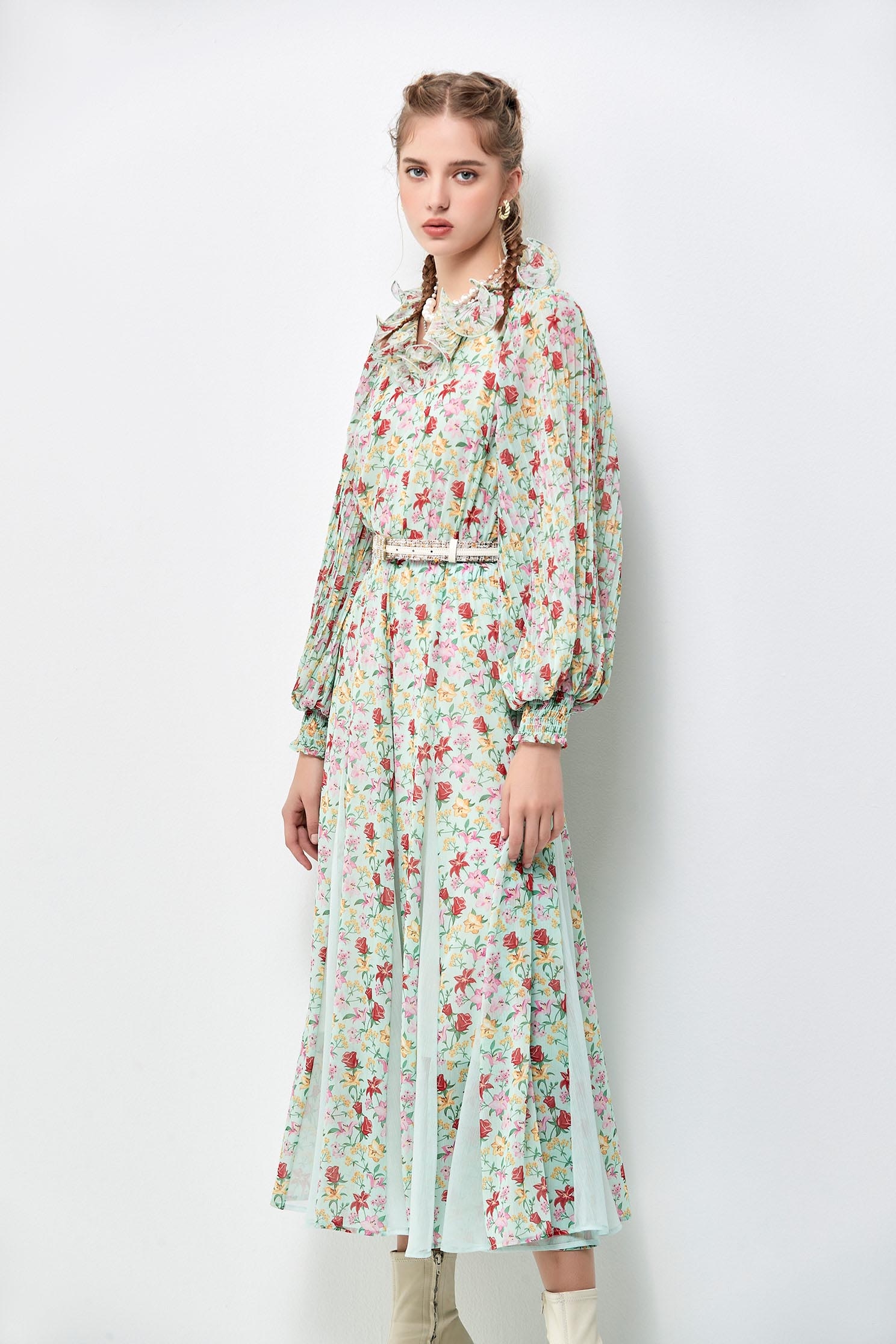 Bold Floral Print Chiffon Maxi DressBold Floral Print Chiffon Maxi Dress,Dresses,Season (AW) Look,Chiffon