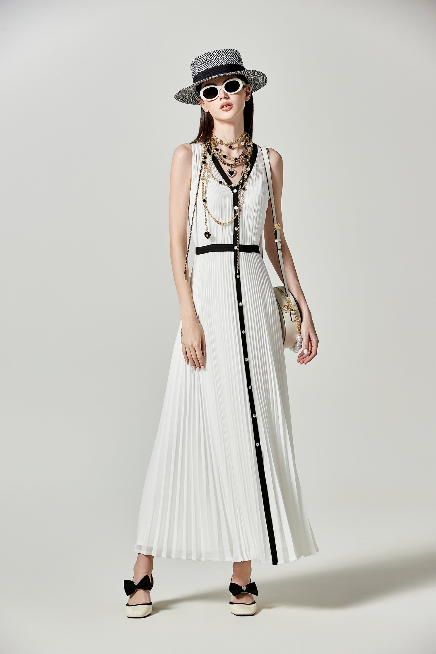 Sleeveless Pleated Chiffon Maxi DressSleeveless Pleated Chiffon Maxi Dress,Dresses,Season (SS) Look,Thin straps,Chiffon